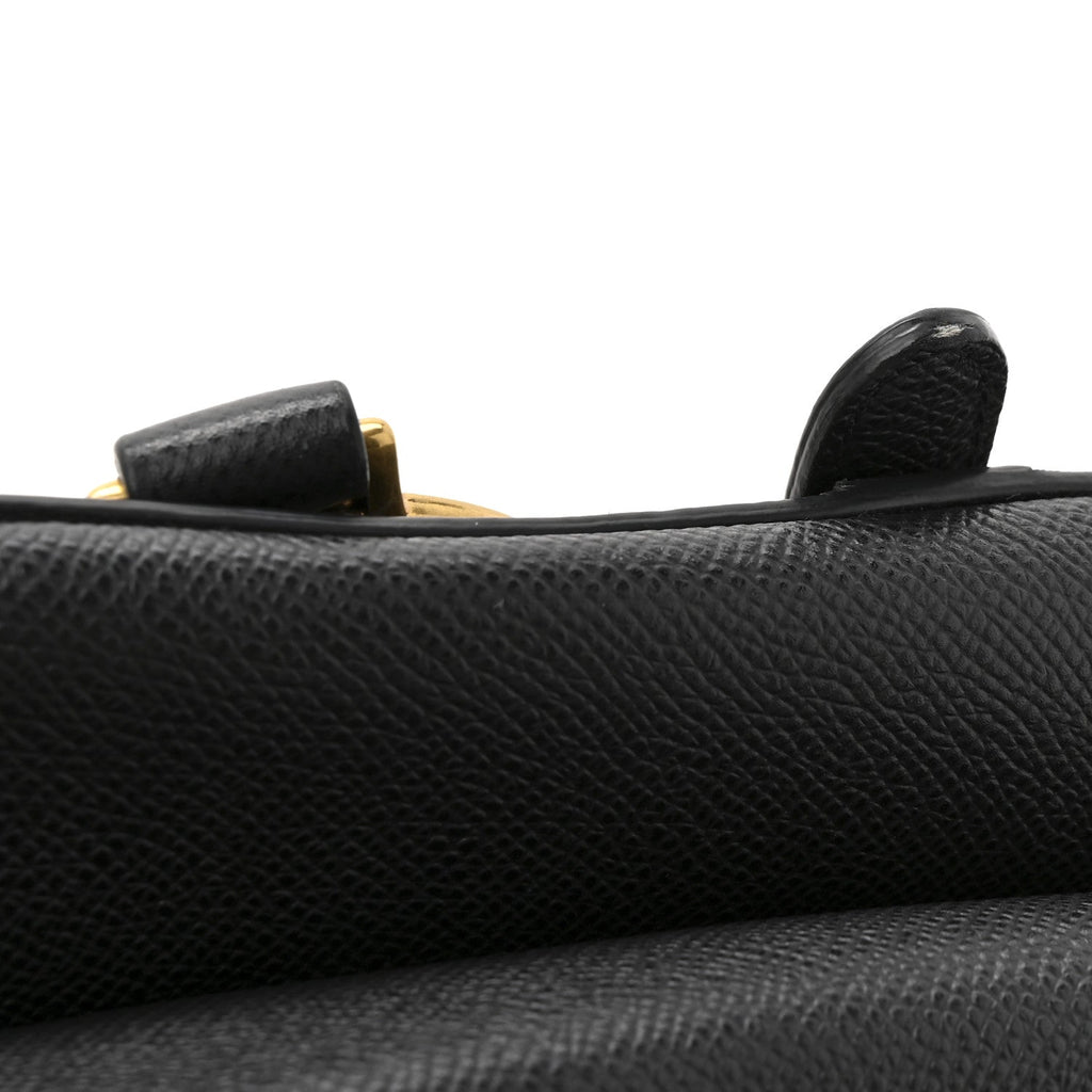 Grained Calfskin Saddle Bag Black