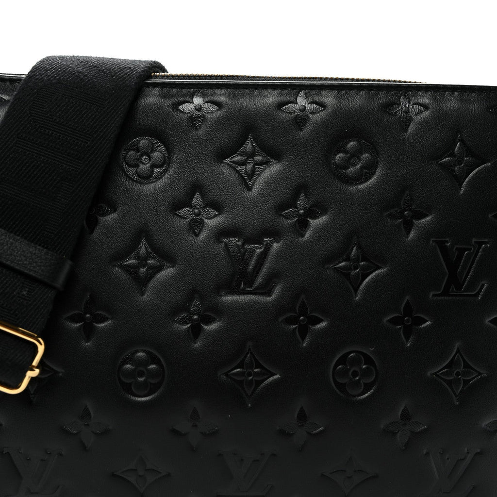 Lambskin Embossed Monogram Coussin PM Black