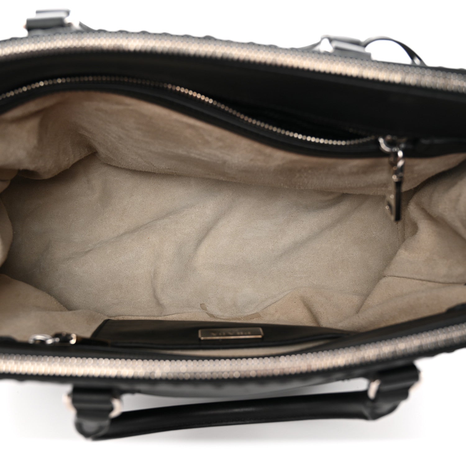 City Calf Hand Stitched Large Galleria Double Zip Tote Black