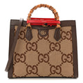 Monogram Jumbo GG Textured Dollar Calfskin Medium Diana Tote Bag Camel Ebony New Acero Pomegranate Red