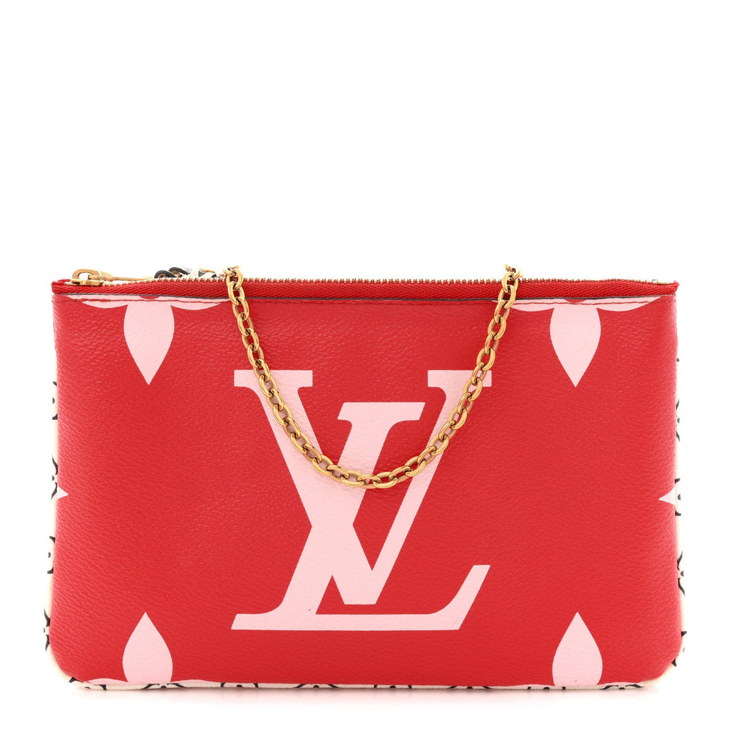 Monogram Giant Double Zip Pochette Rouge