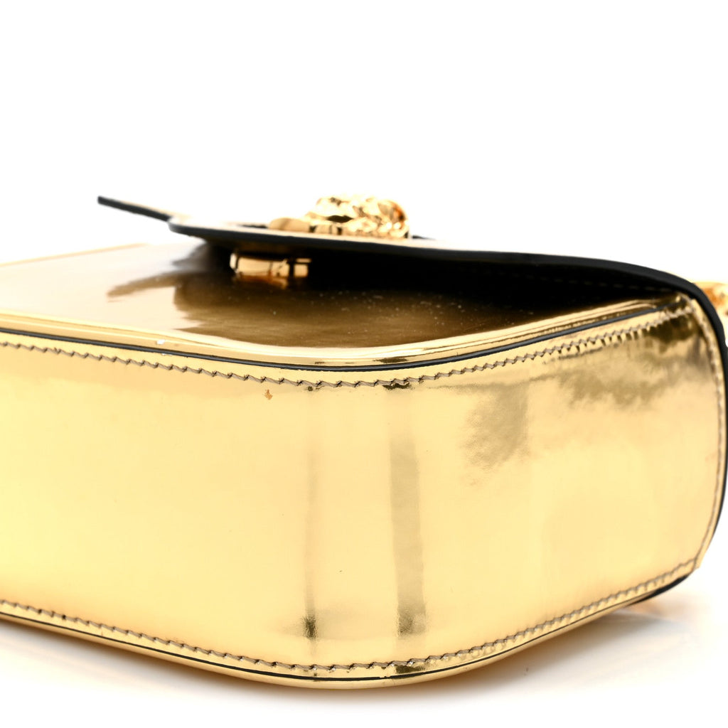 Metallic Calfskin Mini La Medusa Bag Gold