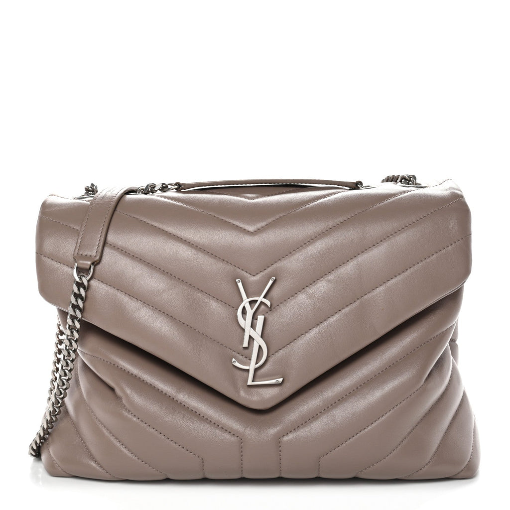 Calfskin Y Quilted Monogram Medium Loulou Chain Satchel Mink