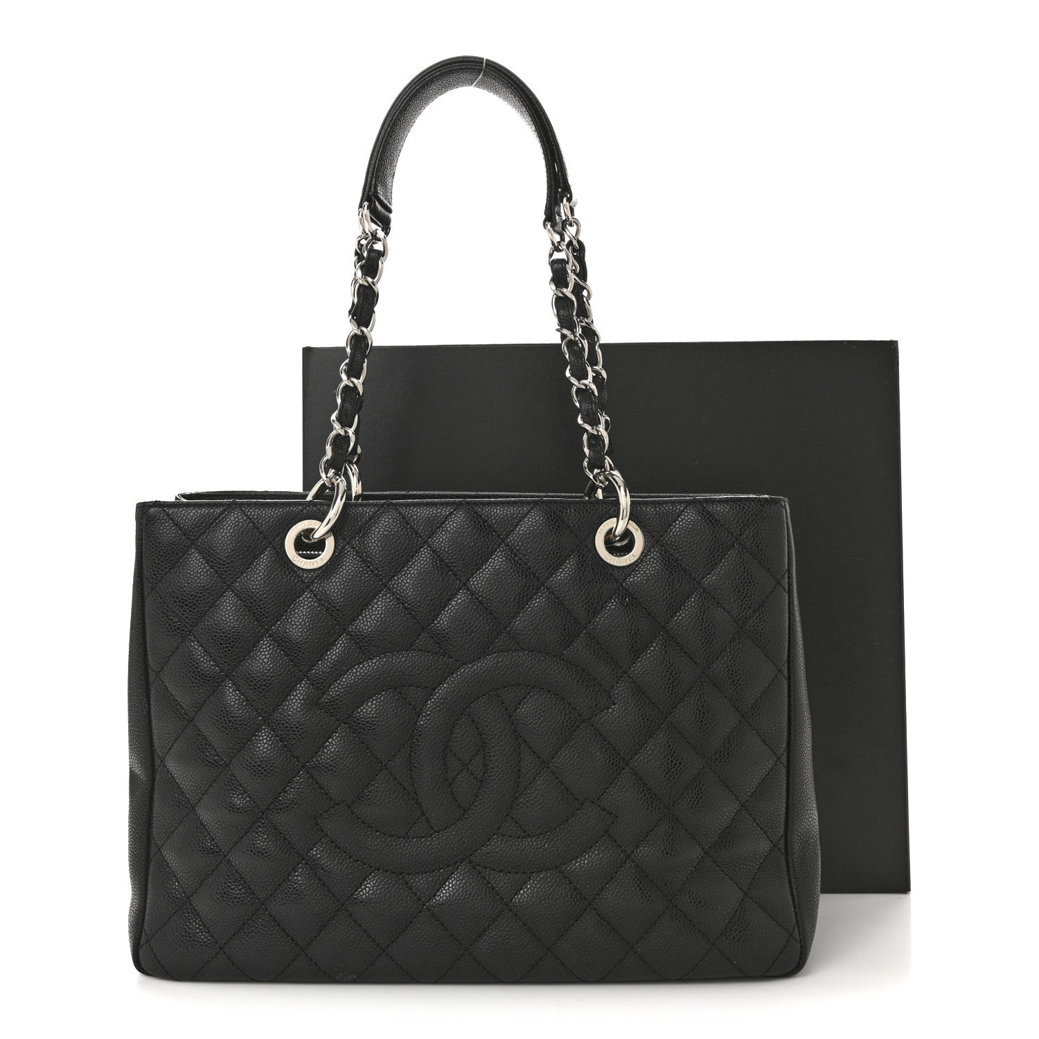 Caviar Quilted Grand Shopping Tote GST Black