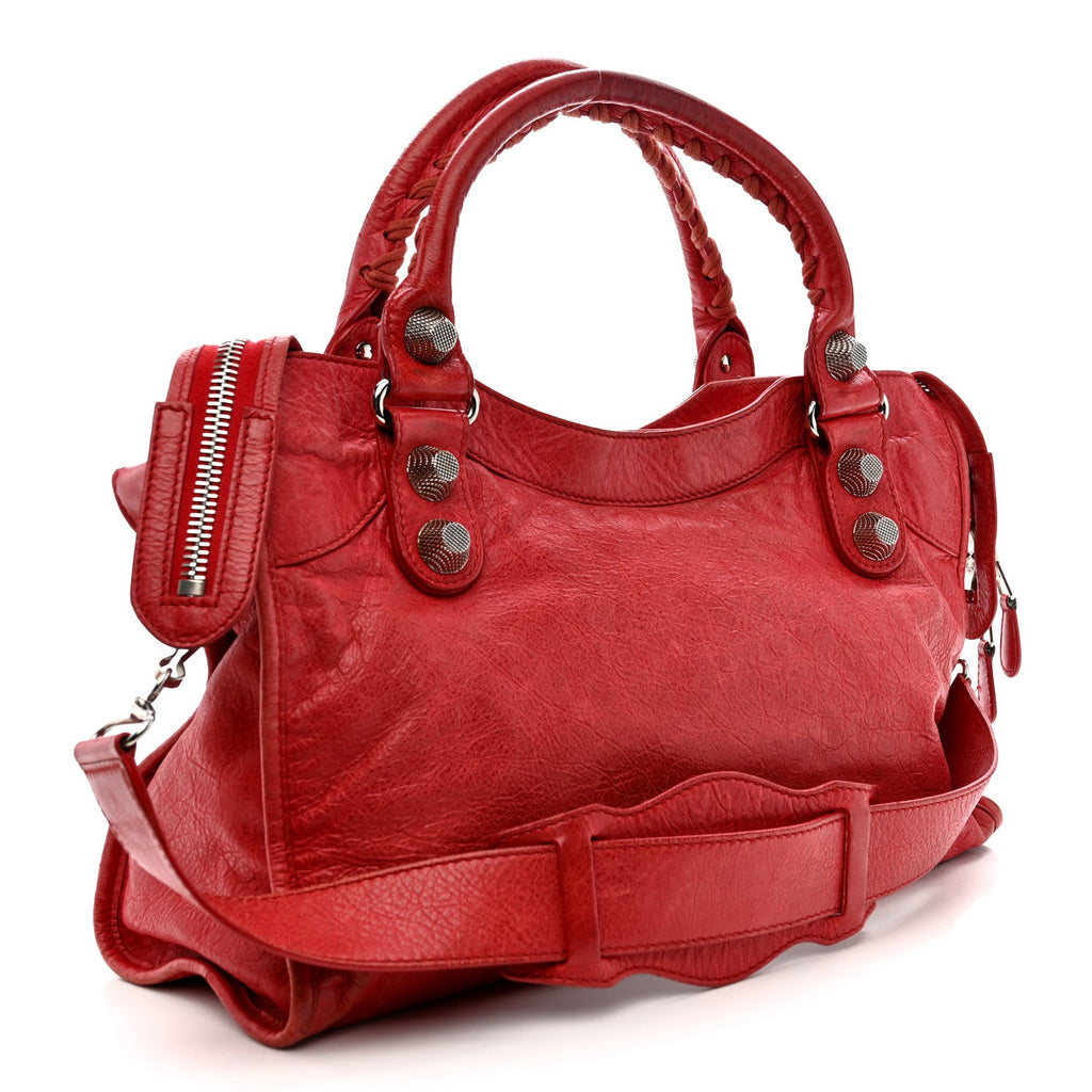 Agneau Giant 21 Silver Hardware City Rouge Coquelicot