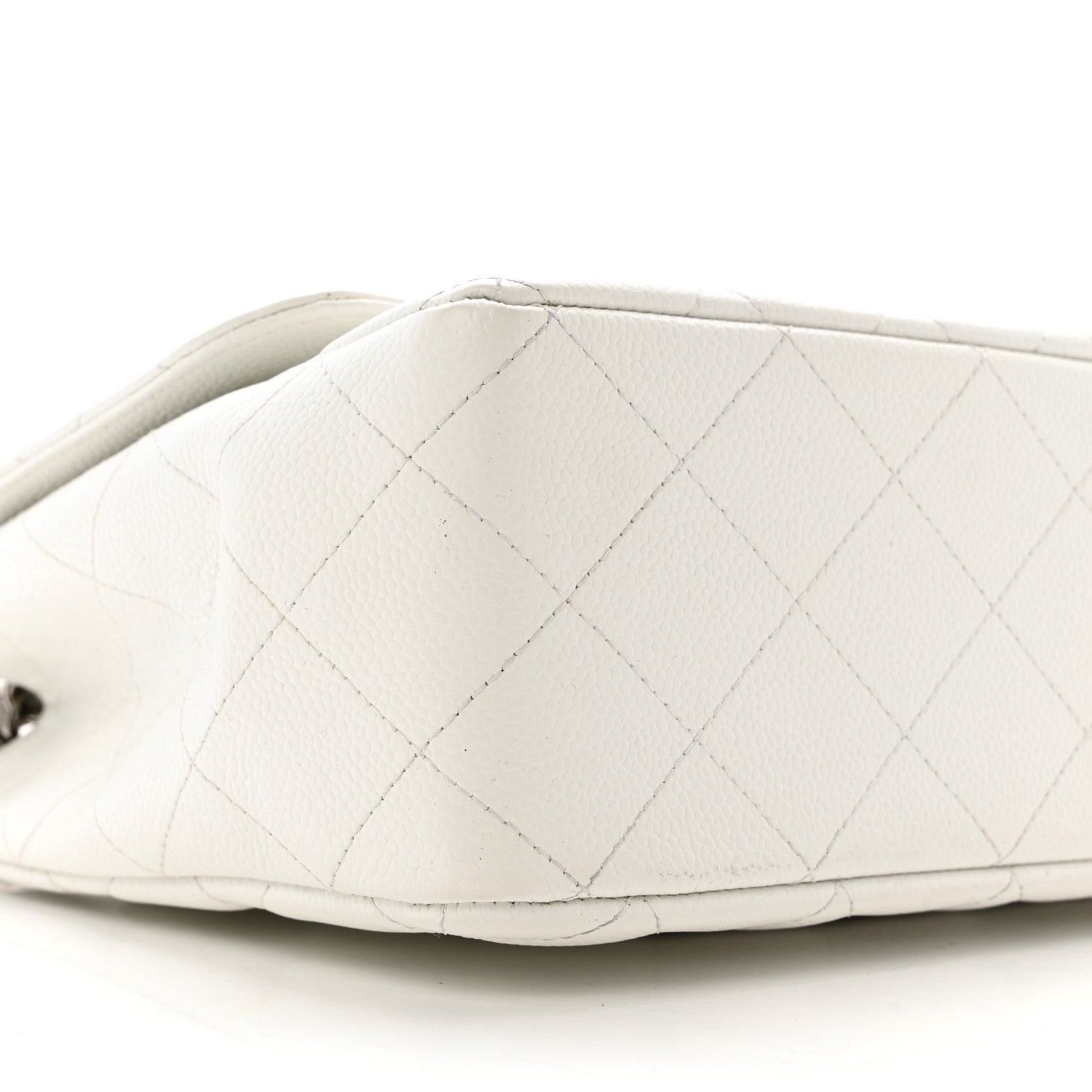 Caviar Quilted Jumbo Single Flap White