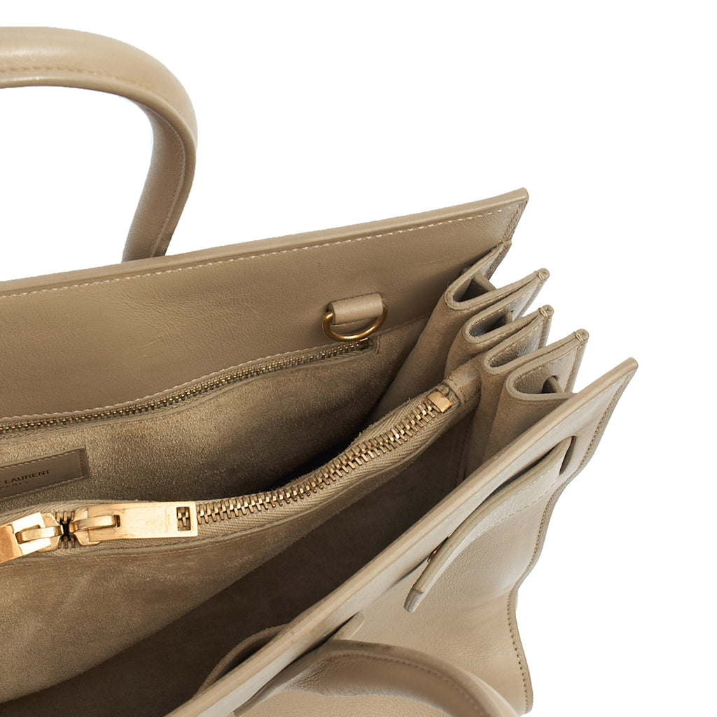 Saint Laurent Top Handle Sac de Jour in Grey, Leather