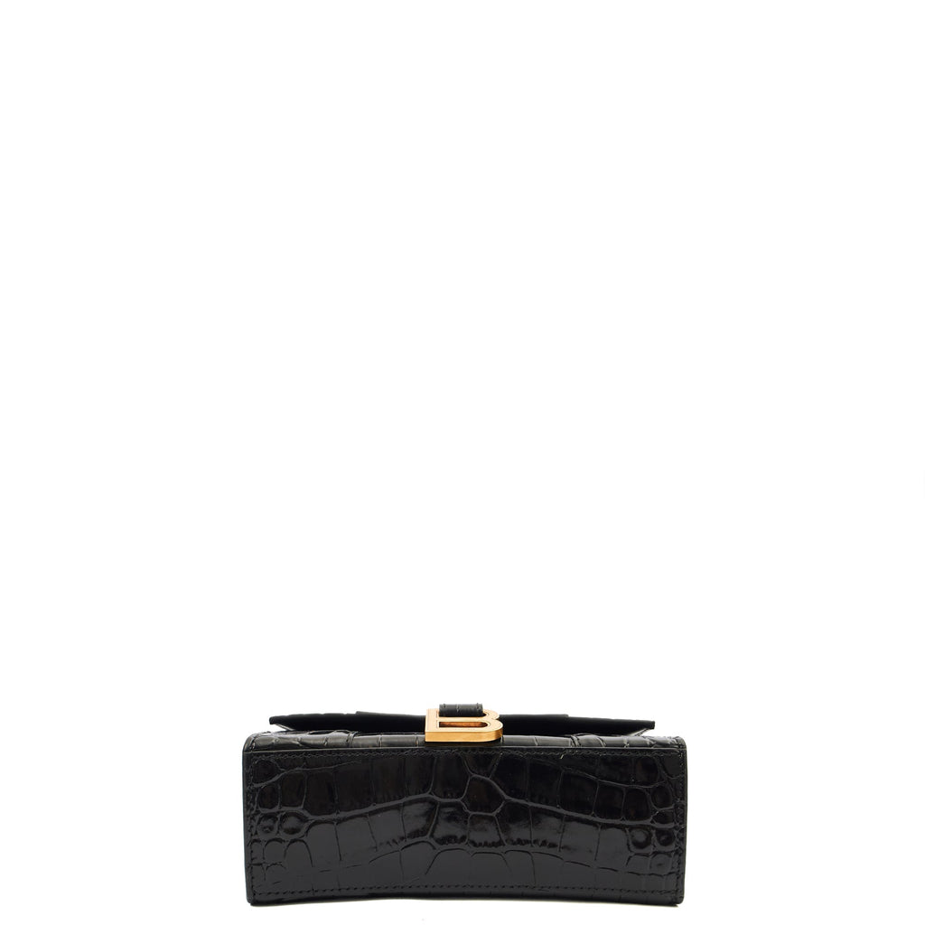 Balenciaga Mini Bag Hourglass XS in Black, Exotic Effect Leather