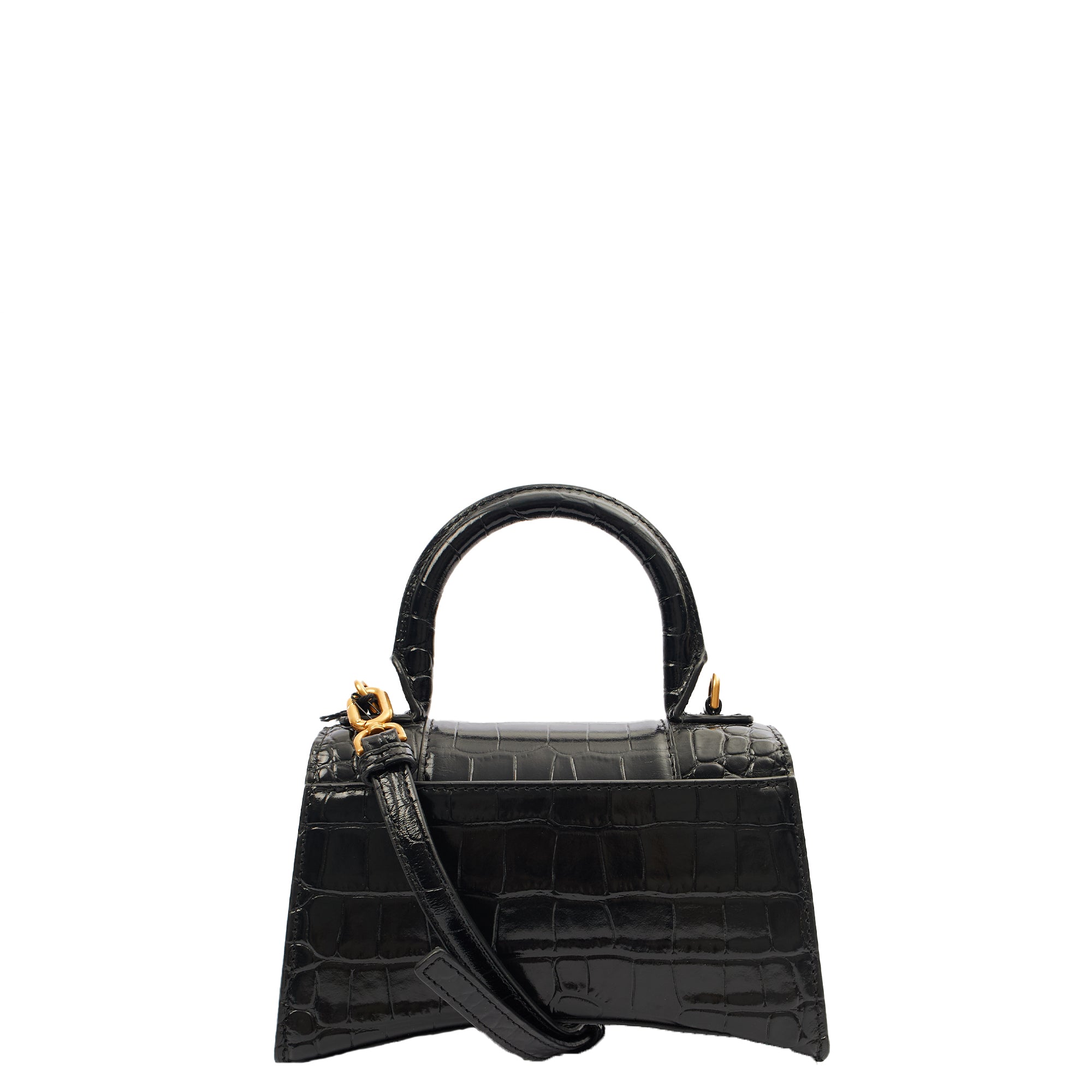 Balenciaga Mini Bag Hourglass XS in Black, Exotic Effect Leather
