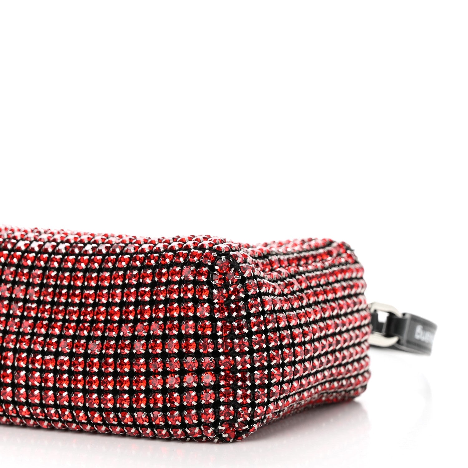 Mesh Crystal Rhinestone Mini Heiress Pouch Red