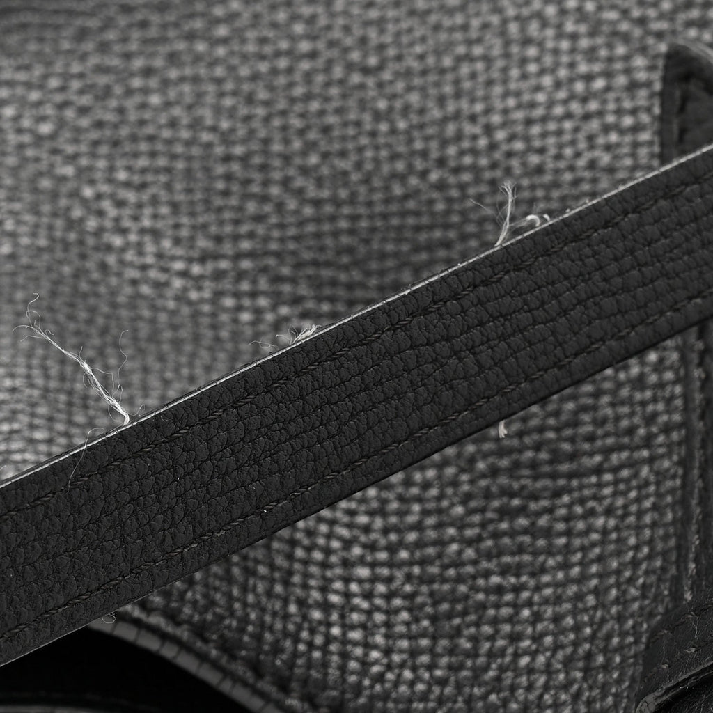 Grainy Calfskin House Check Small Canterbury Black