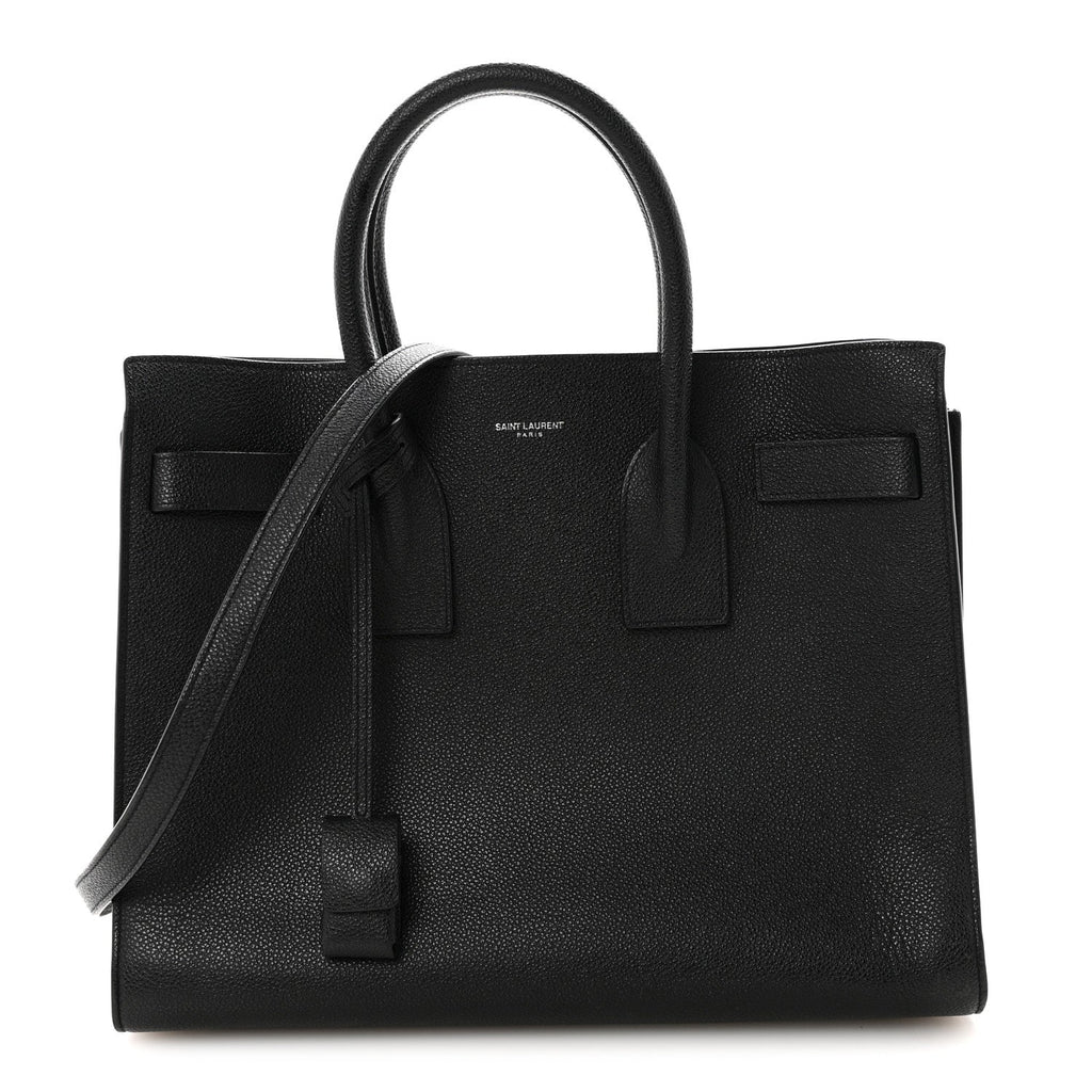 Grained Calfskin Small Sac De Jour Black