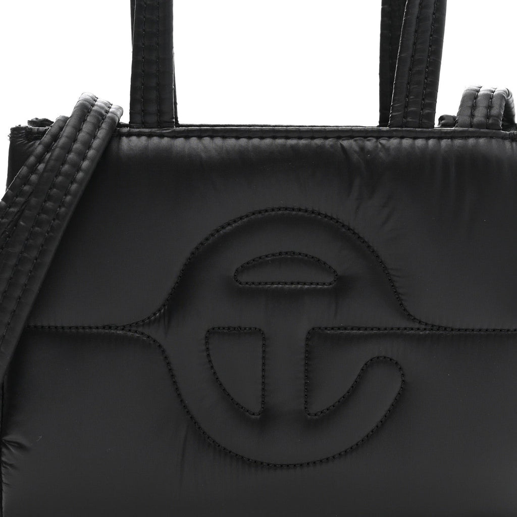 Nylon Small Puff Shopping Bag Black