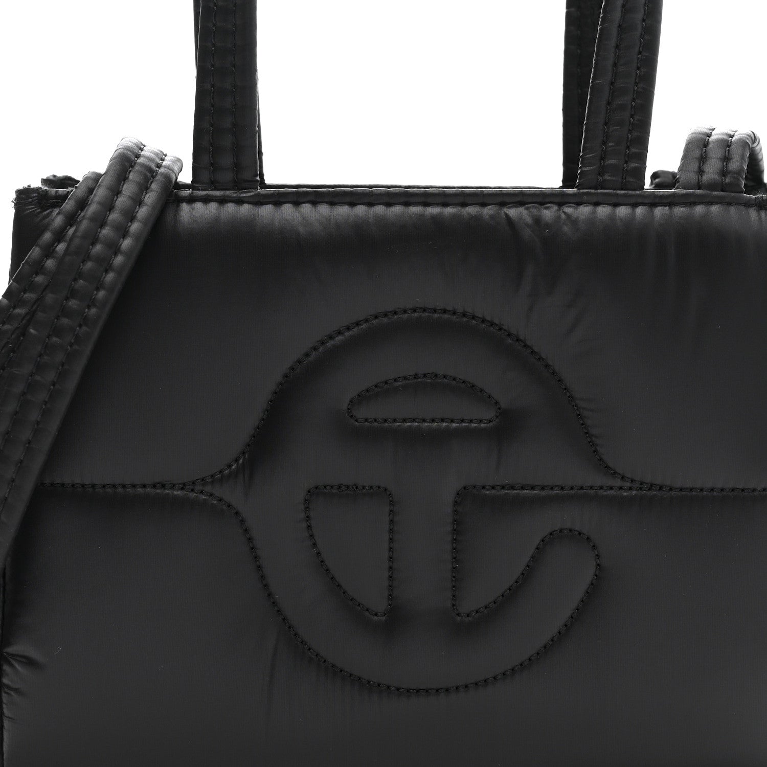 Nylon Small Puff Shopping Bag Black