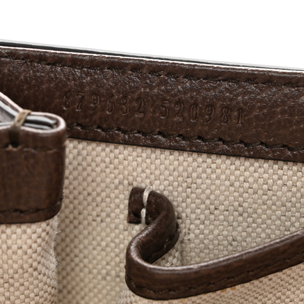 GG Supreme Monogram Studded Calfskin Centum Medium Bamboo 1947 Top Handle Bag Beige Ebony Multicolor