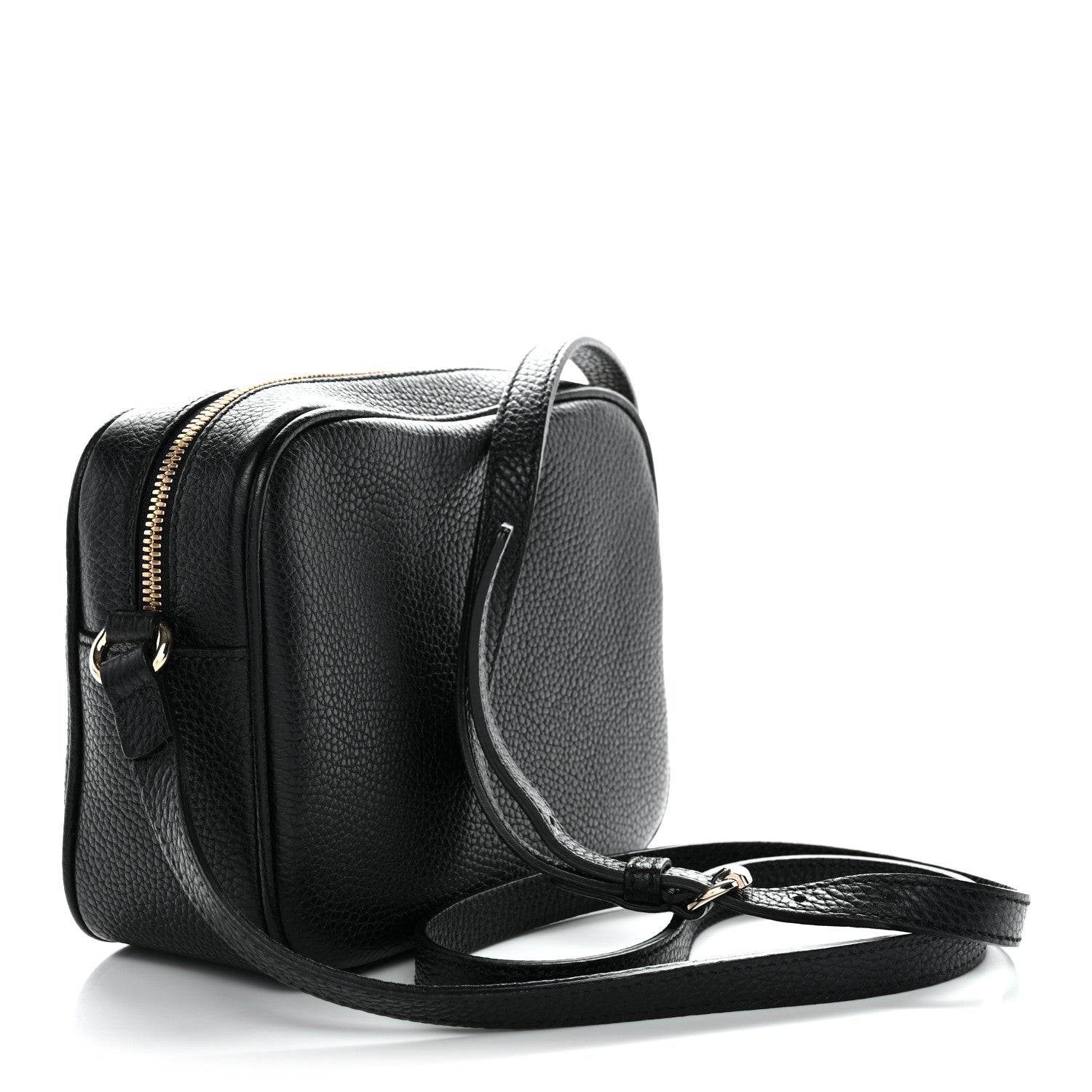 Pebbled Calfskin Small Soho Disco Bag Black