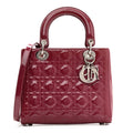 Patent Cannage Medium Lady Dior Dark Pink