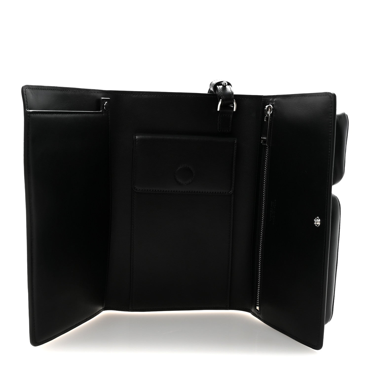 Calfskin Trifold Document Case Clutch Black