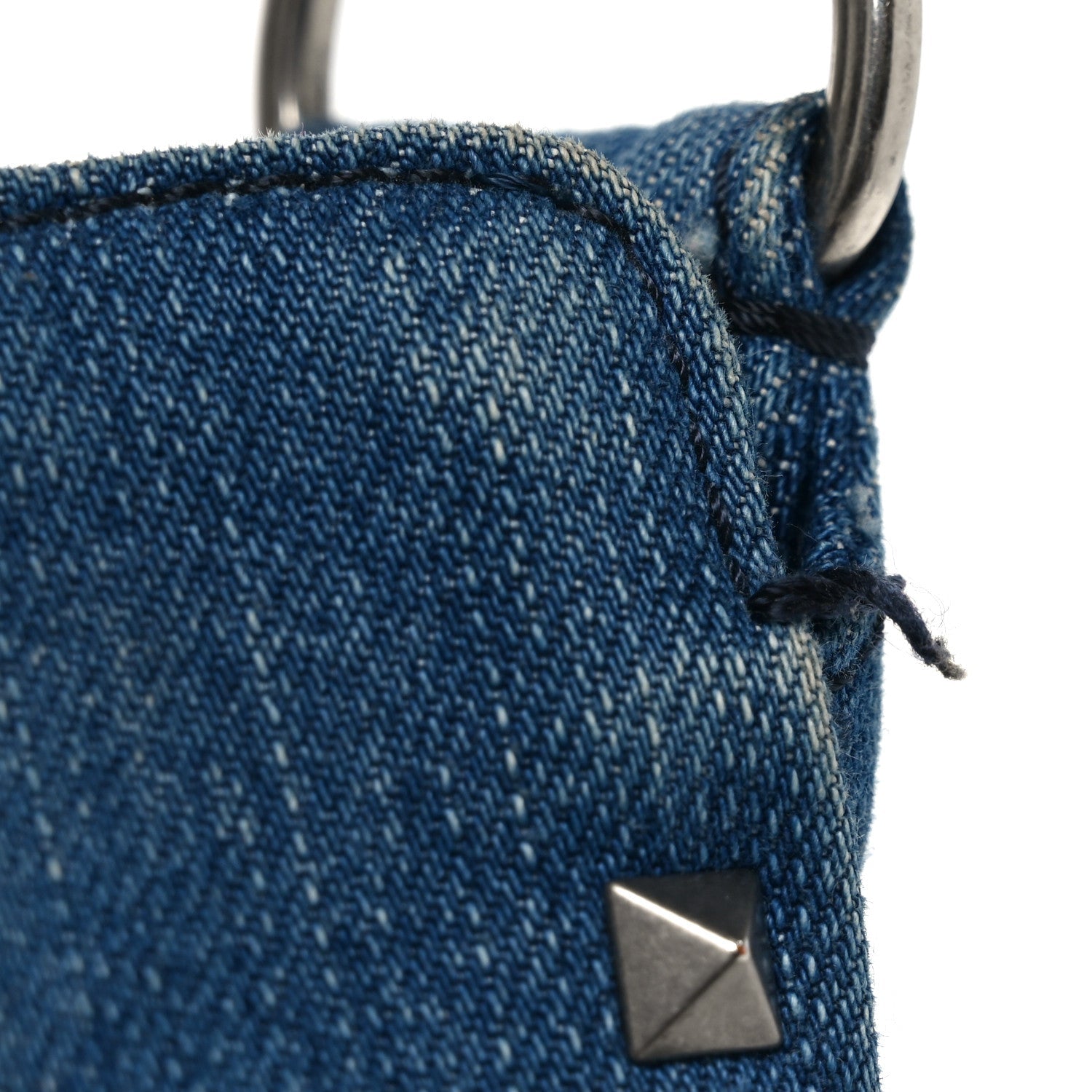 Denim Small Guitar Strap Rockstud Rolling Flip-Lock Messenger Bag Blue