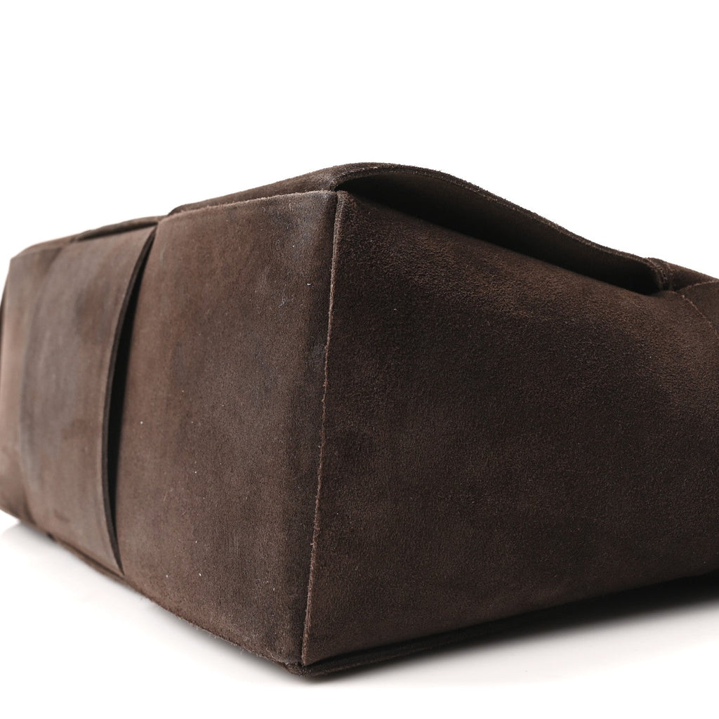 Suede Maxi Intrecciato Small Arco Tote Fondente