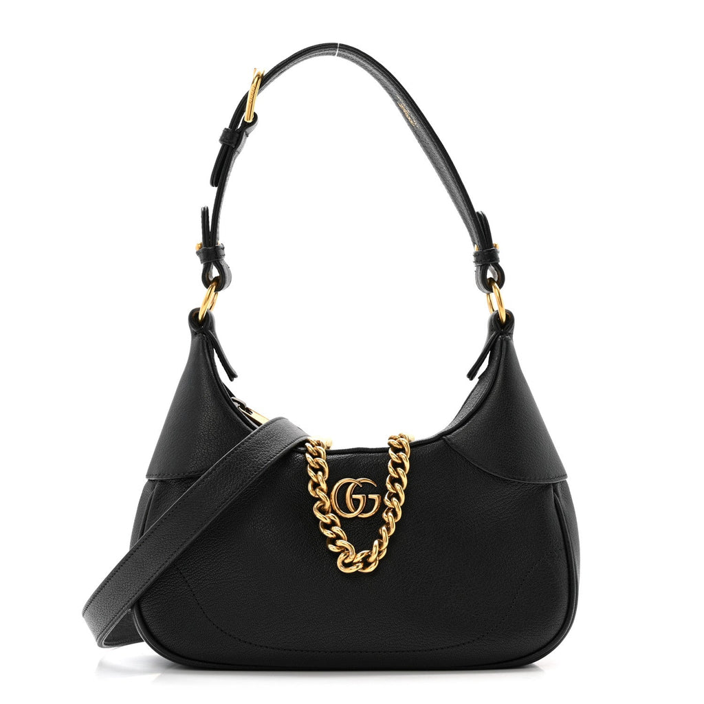 Goatskin Small Aphrodite Shoulder Bag Black