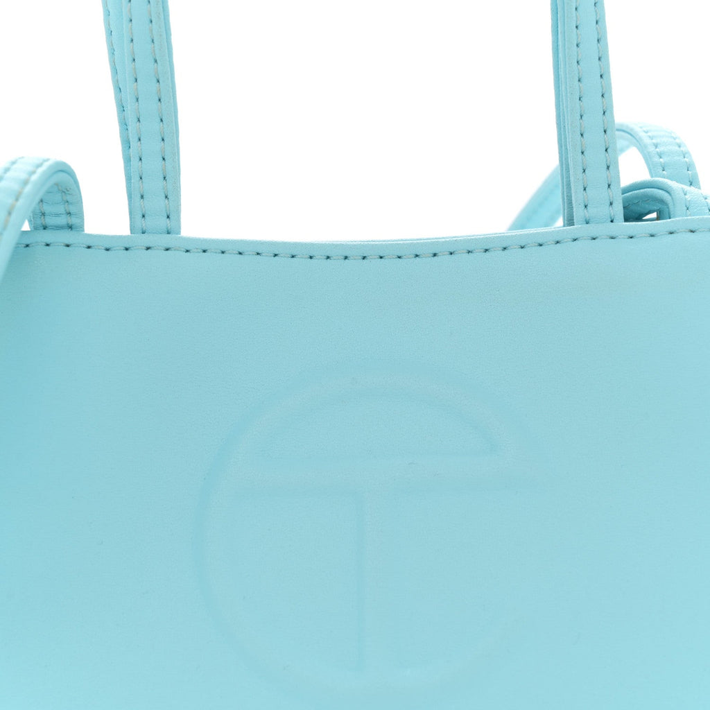Vegan Leather Small Shopping Bag Pool Blue