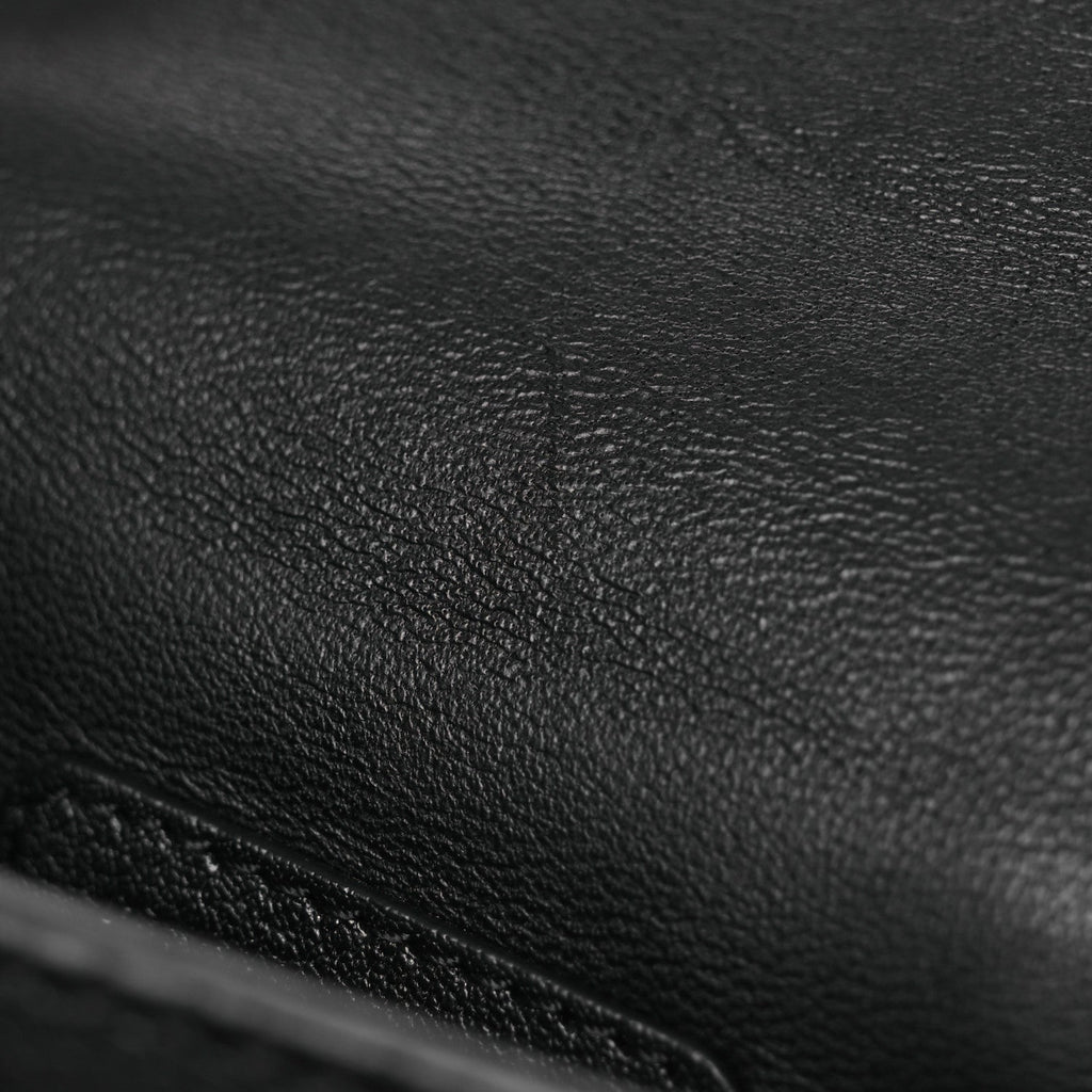 Calfskin Skull Mini Clutch Black