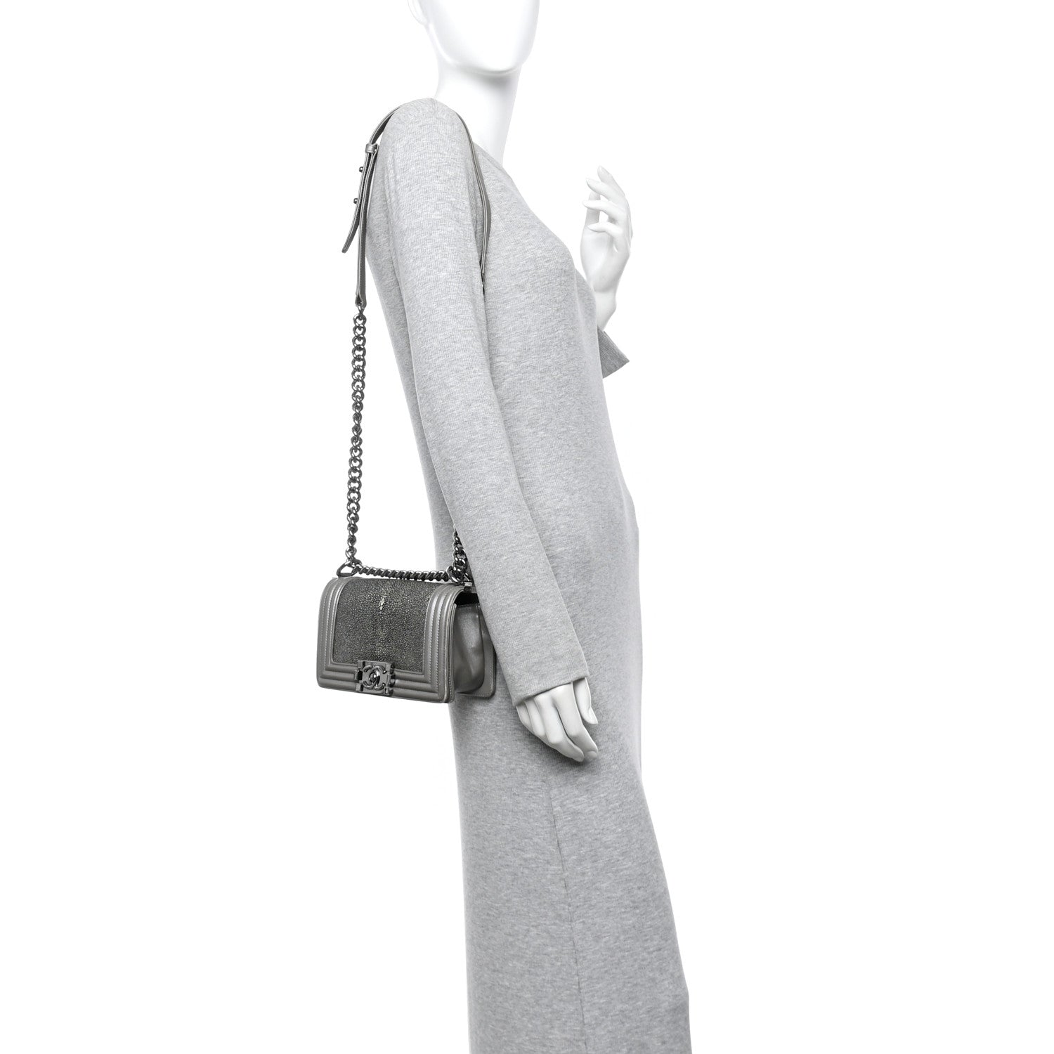 Galuchat Stingray Small Boy Flap Silver