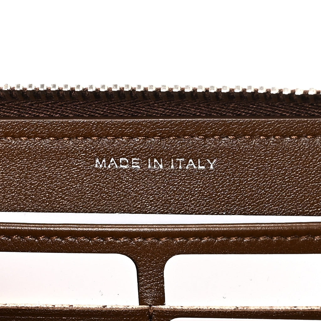 Caviar Quilted Large Gusset Zip Around Wallet Brown