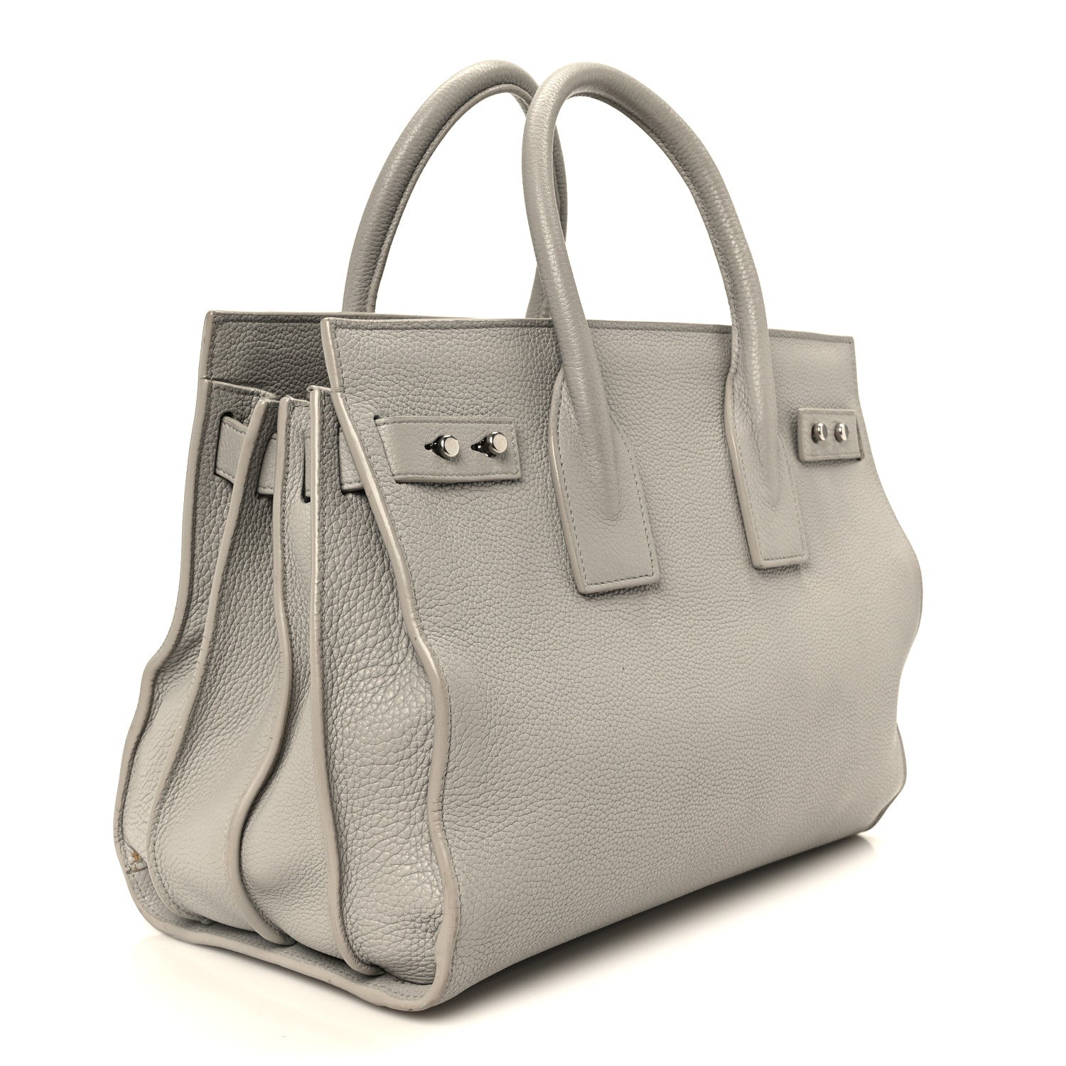 Grained Calfskin Small Supple Sac De Jour Grey