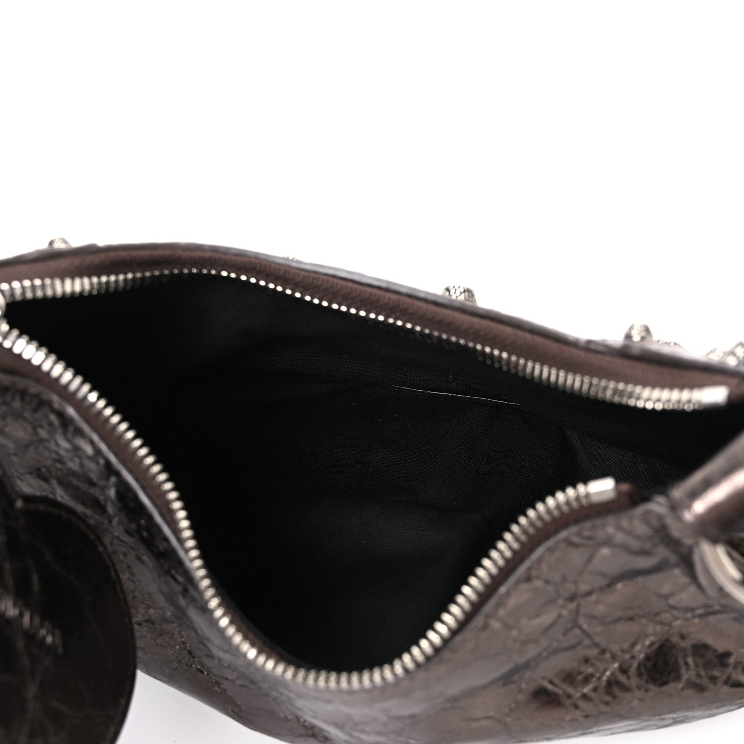 Metallic Agneau Arena Le Cagole Shoulder Bag XS Dark Bronze