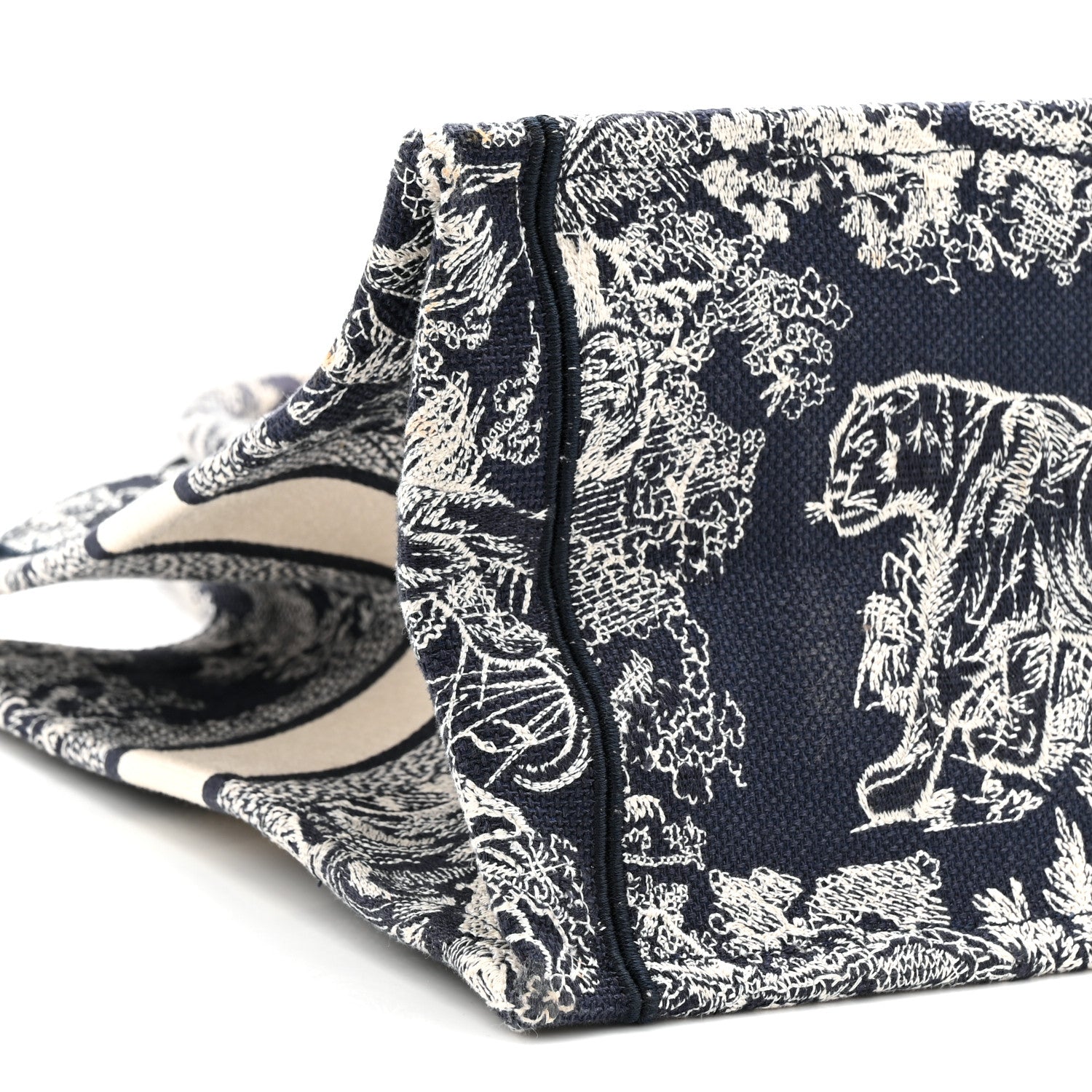 Canvas Embroidered Medium Dioriviera Toile De Jouy Book Tote Blue