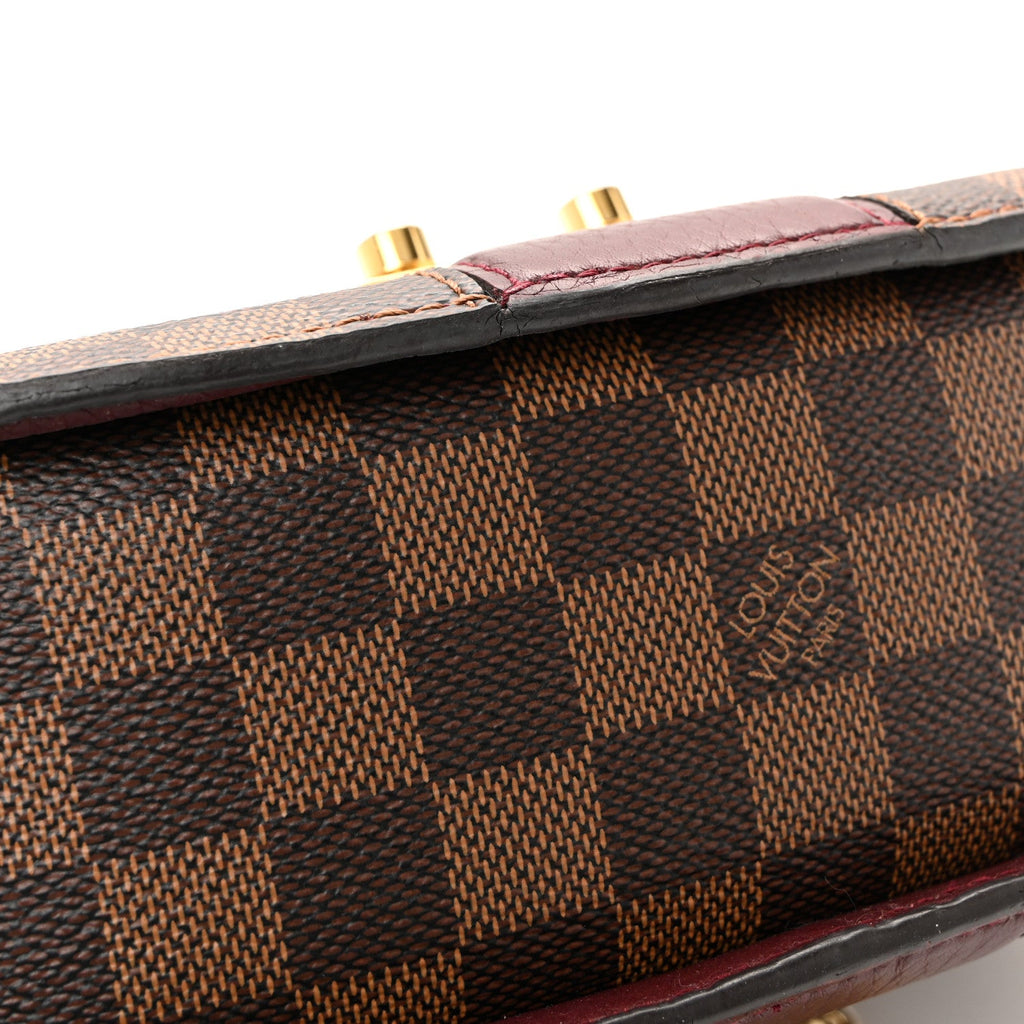 Damier Ebene Cuir Taurillon Wight Bordeaux