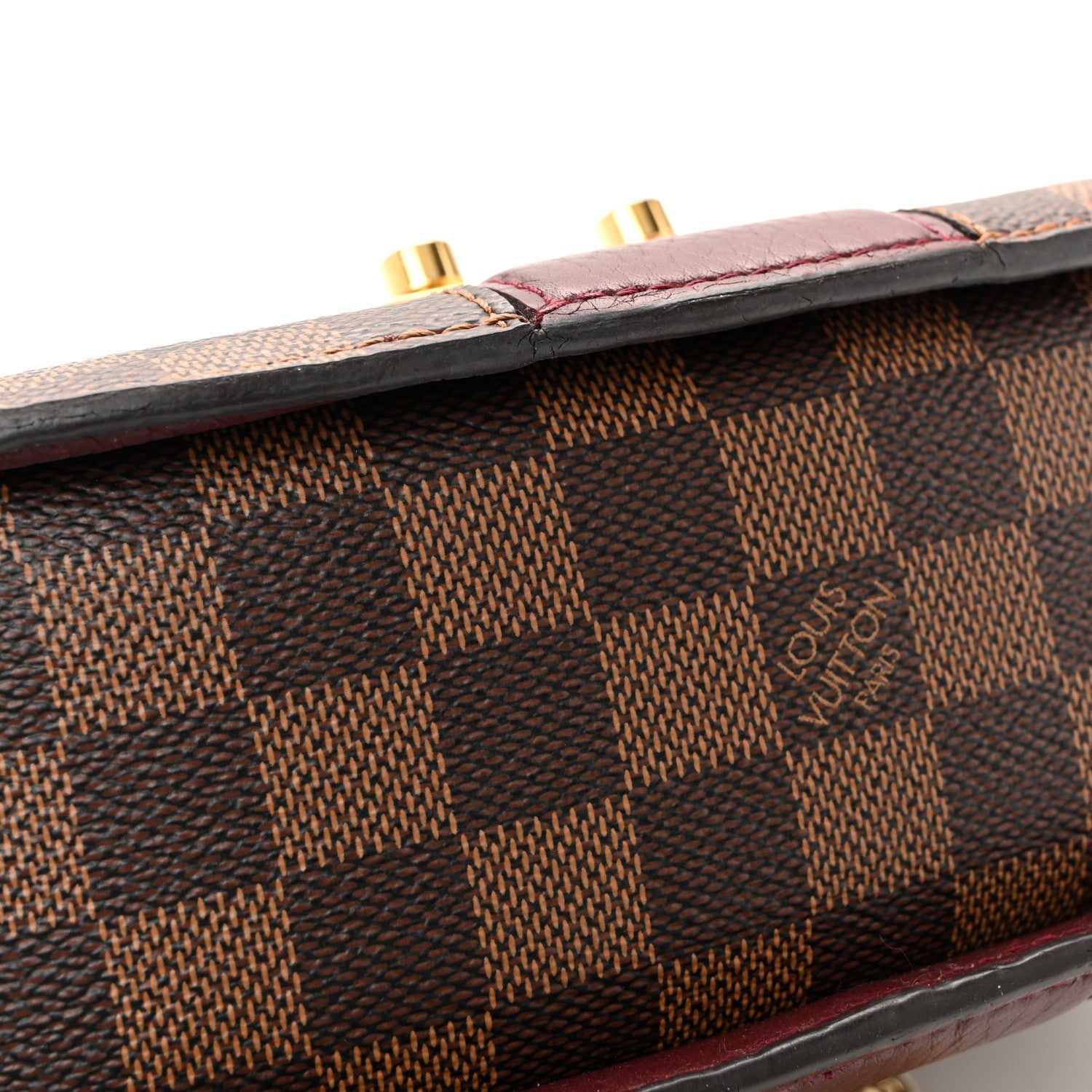 Damier Ebene Cuir Taurillon Wight Bordeaux