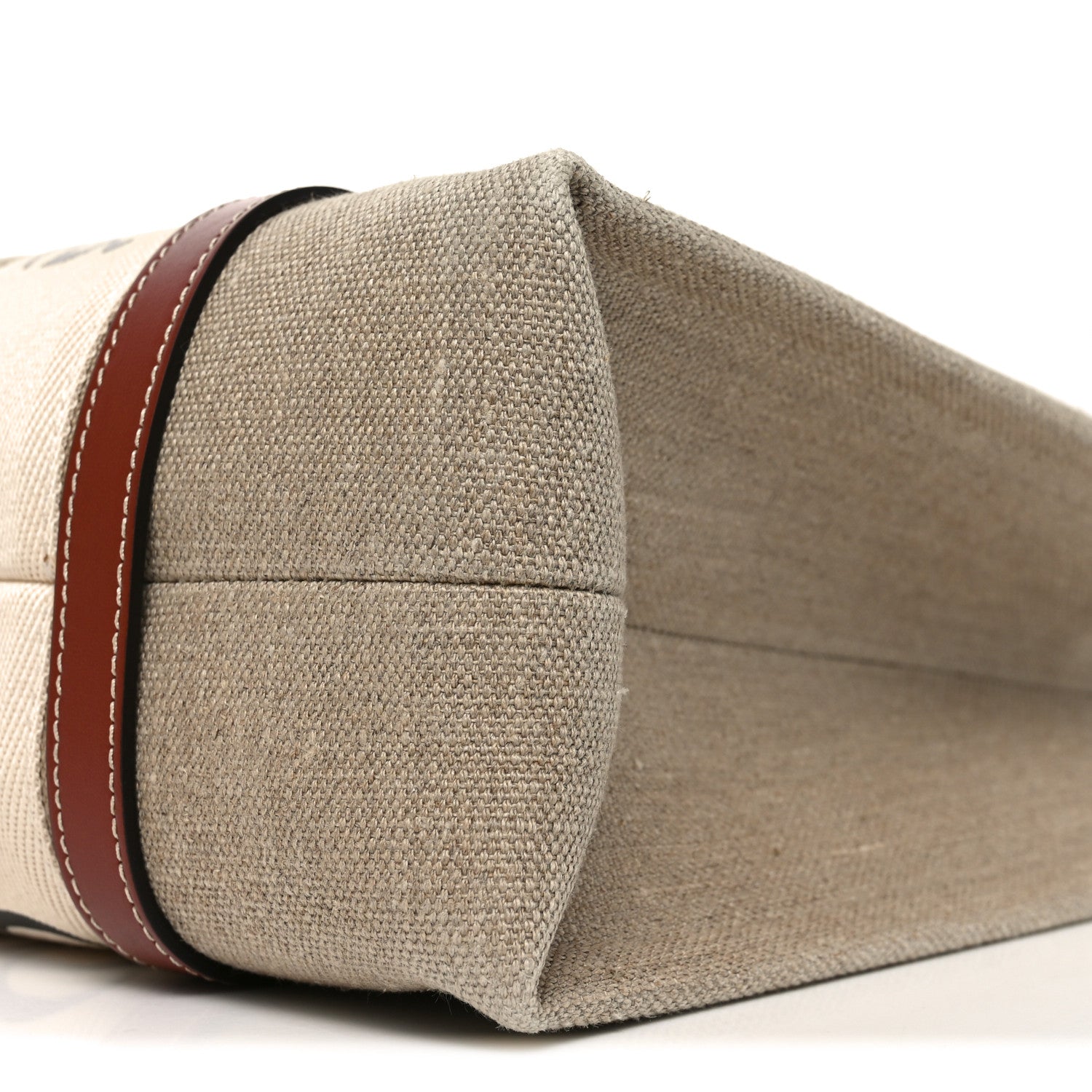 Cotton Calfskin Medium Woody Ribbon Tote White Brown