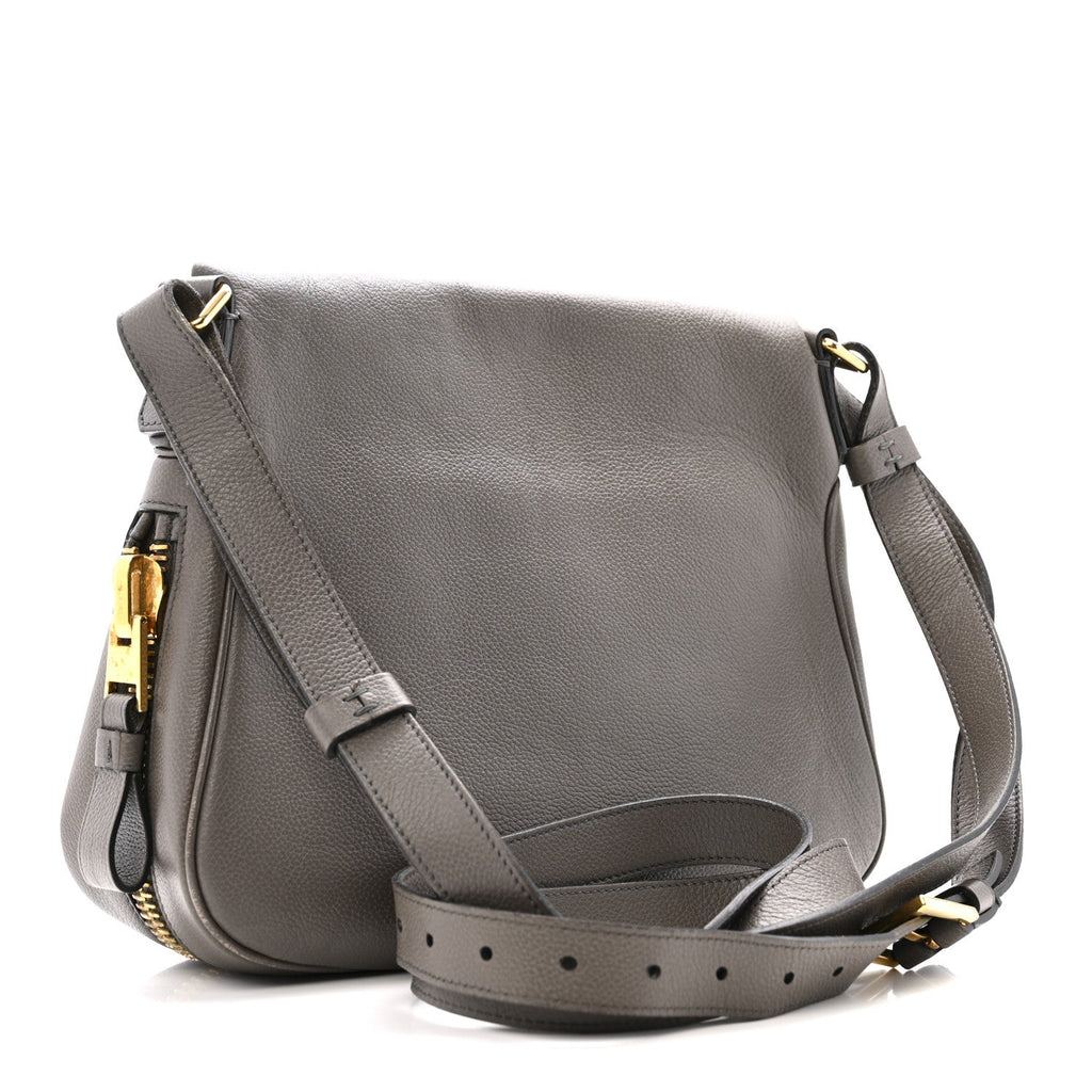 Calfskin Medium Shaded Jennifer Crossbody Bag Grey