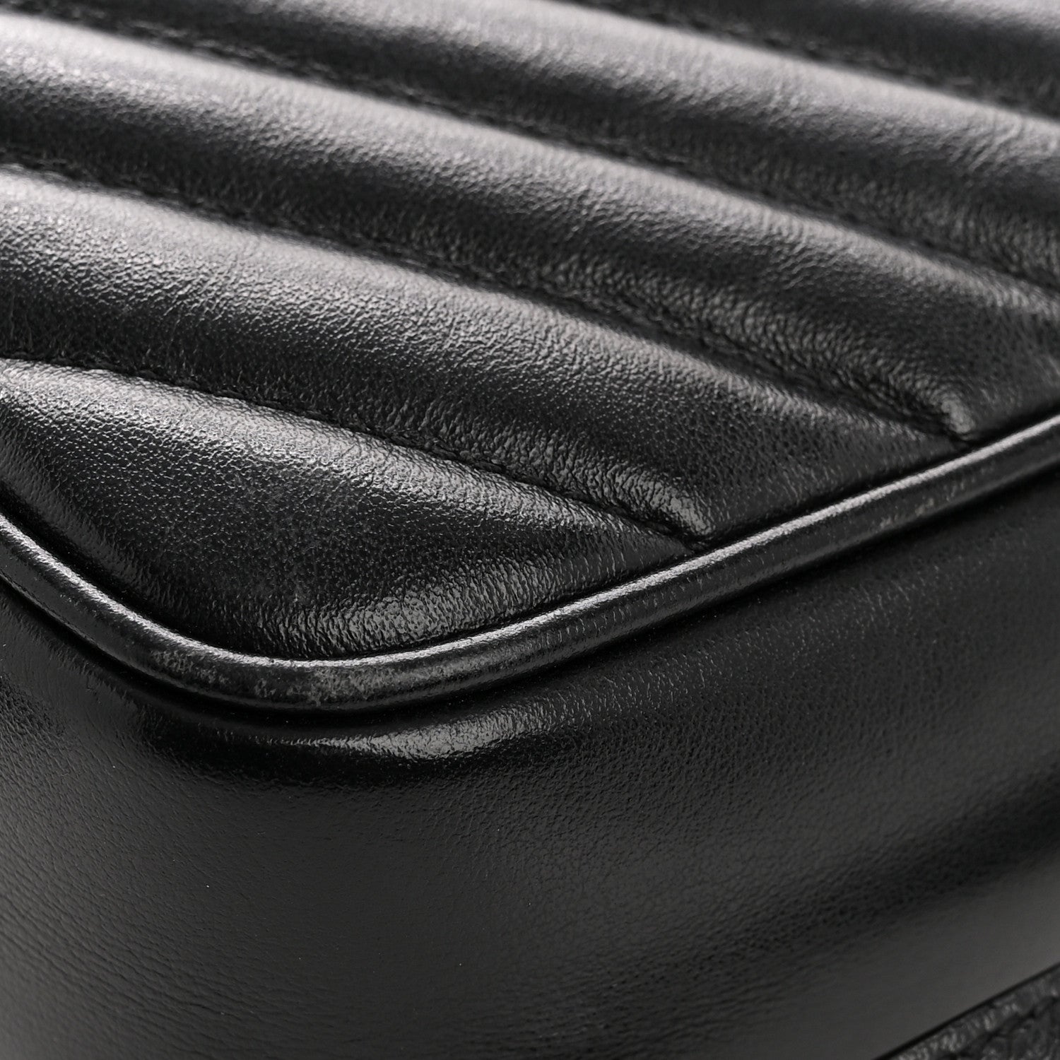 Calfskin Matelasse Monogram Monochrome Lou Camera Bag Black