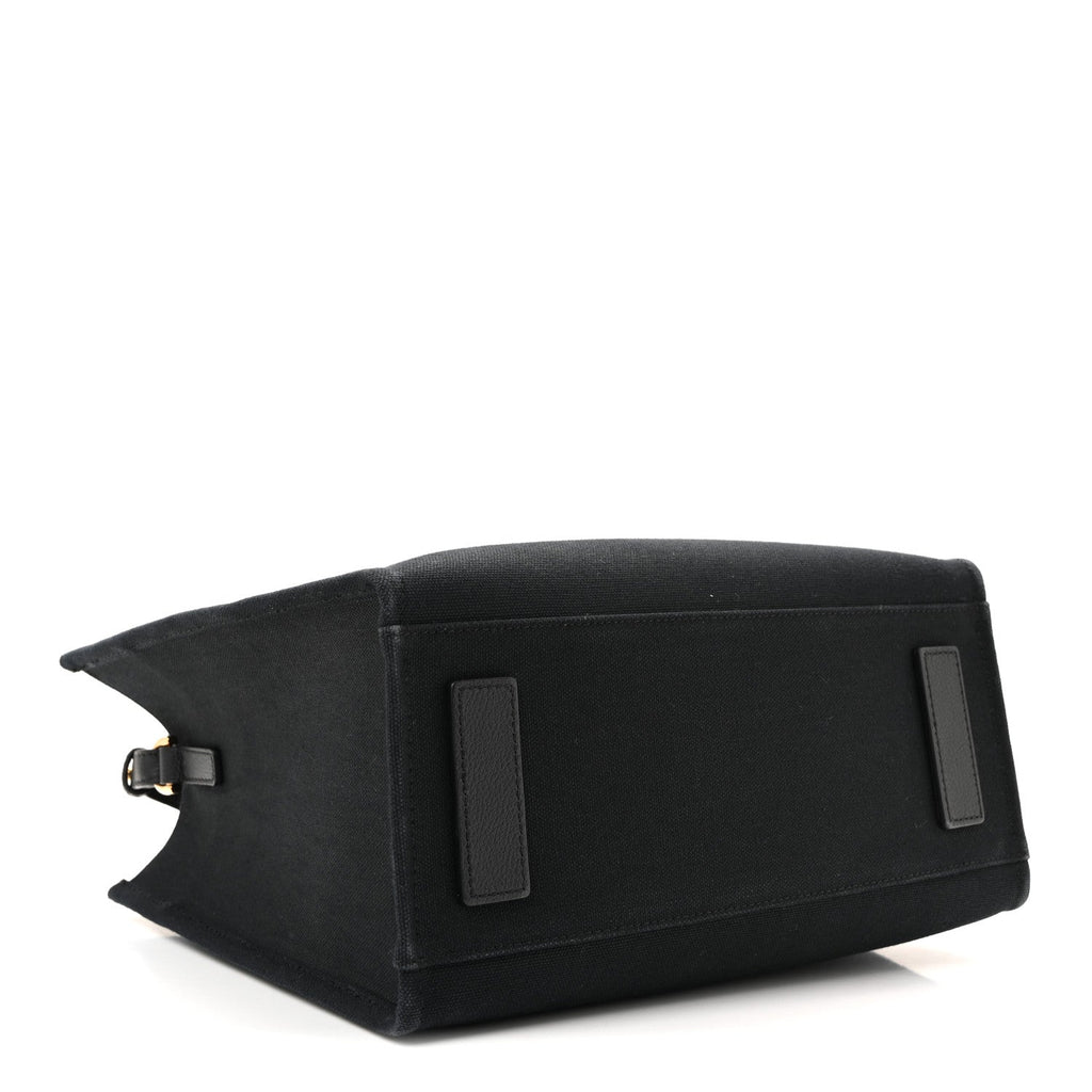 Canvas Calfskin La Medusa Small Tote Black