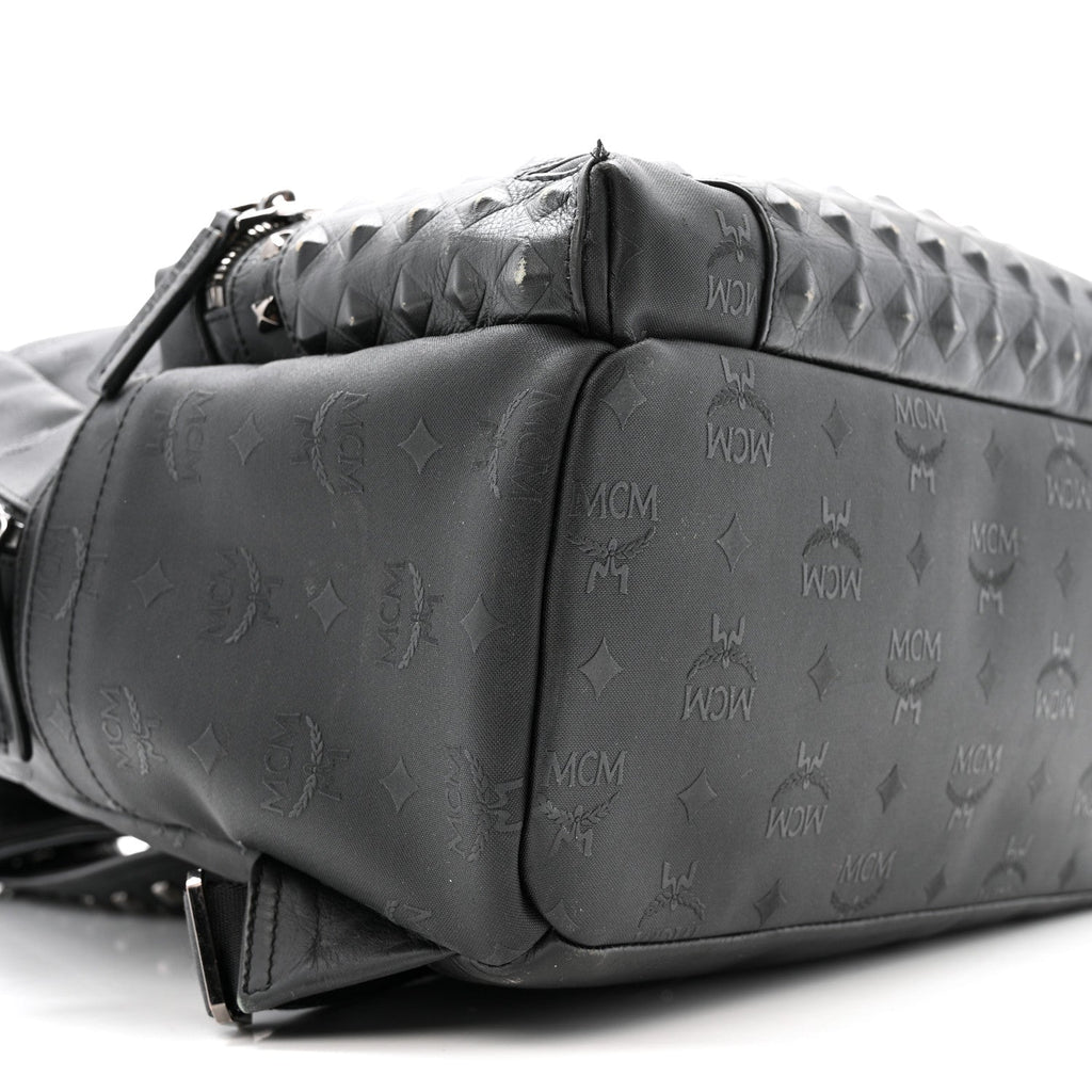 Nylon Monogram Studded Stark Medium Backpack Black