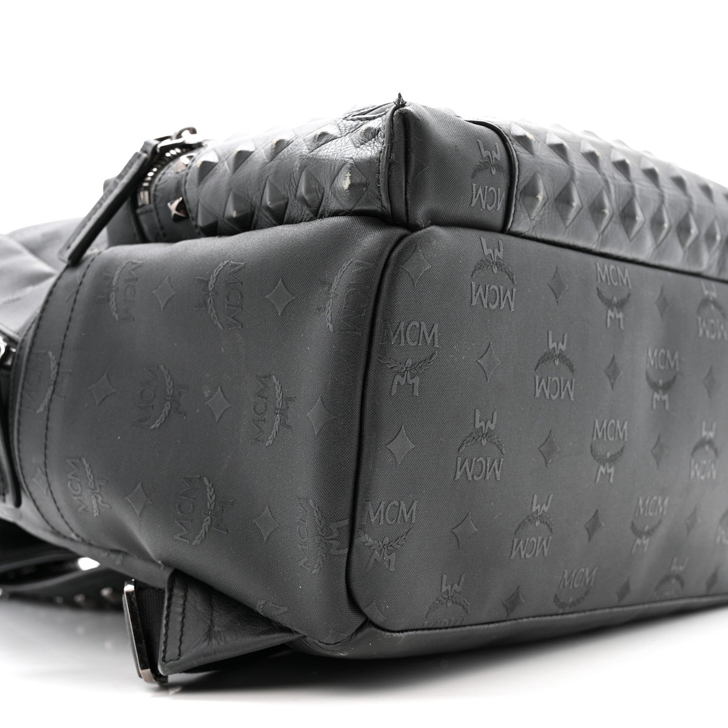 Nylon Monogram Studded Stark Medium Backpack Black