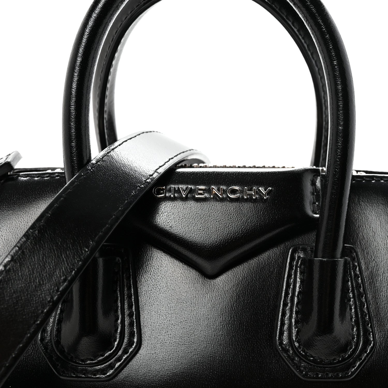 Shiny Lord Calfskin Mini Antigona Black