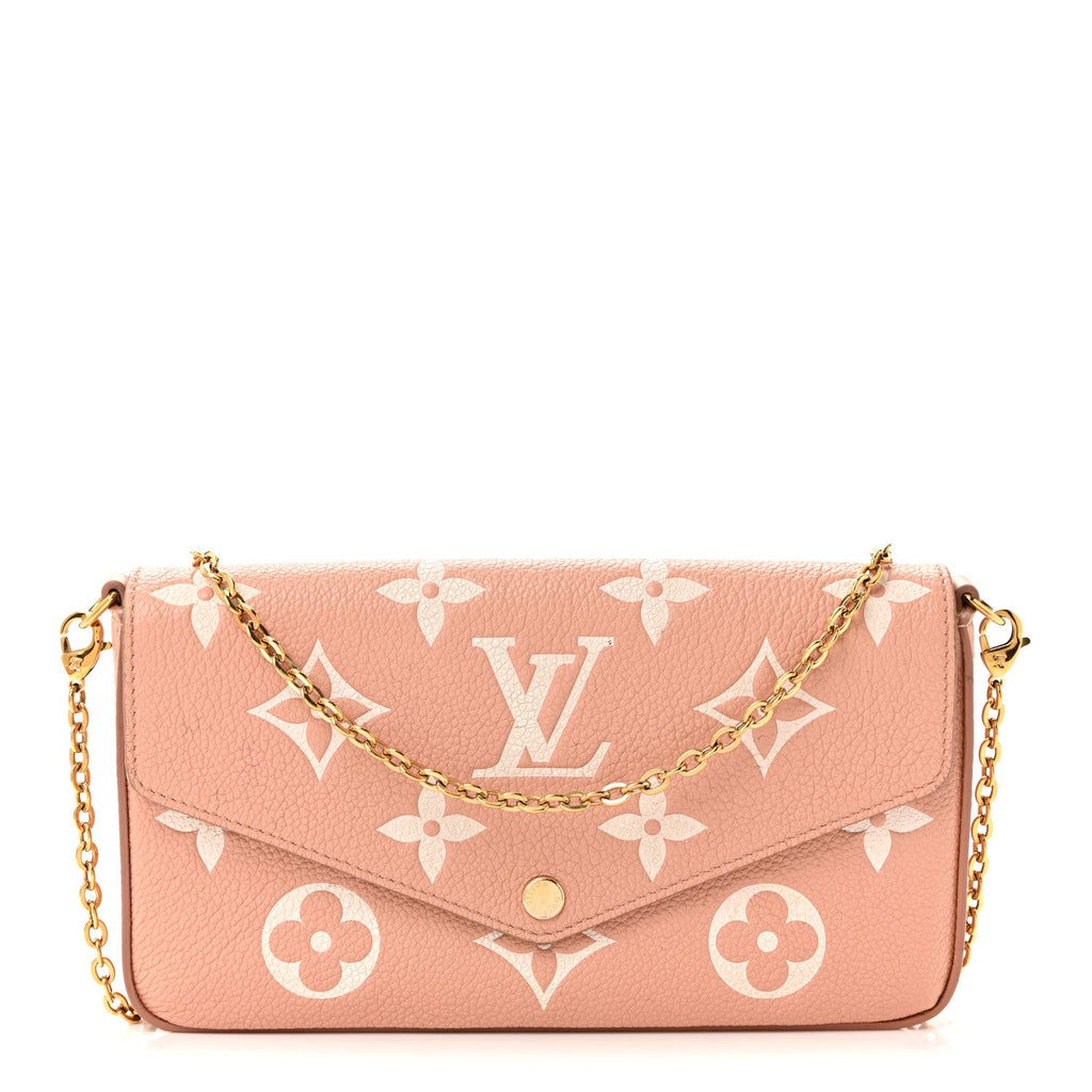 Empreinte Monogram Giant Felicie Pochette Chain Wallet Rose Trianon Creme