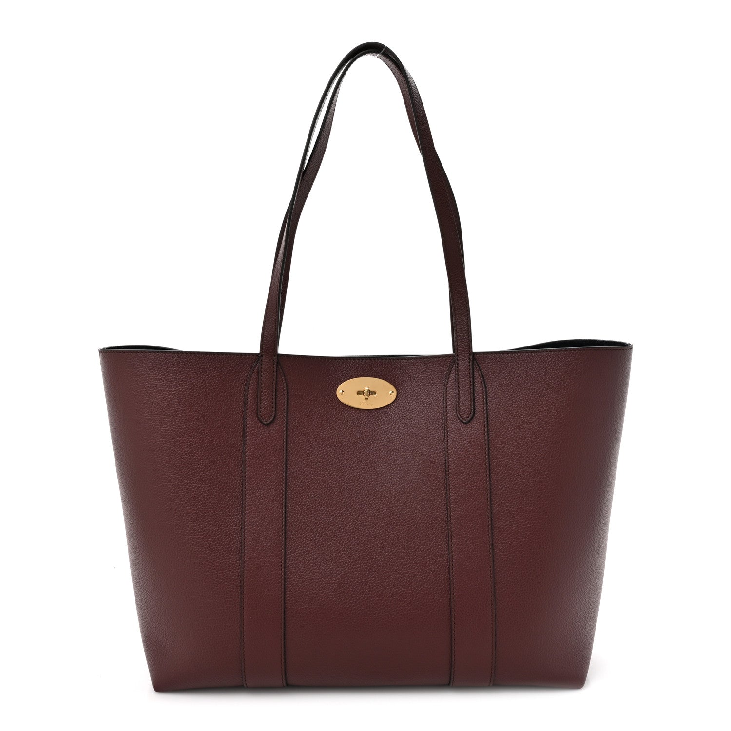 Small Classic Grain Bayswater Tote Burgundy Oxford Blue