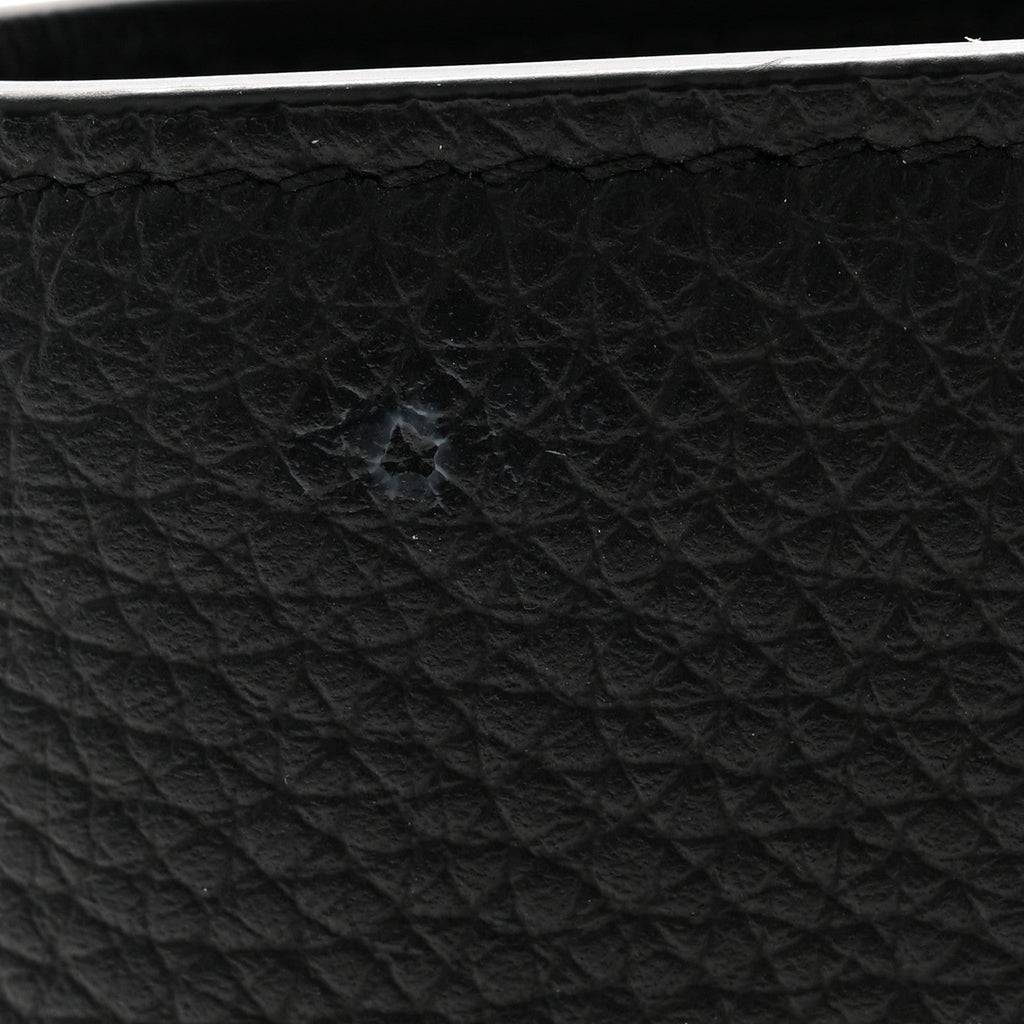 Grained Calfskin CD Icon Bifold Wallet Black