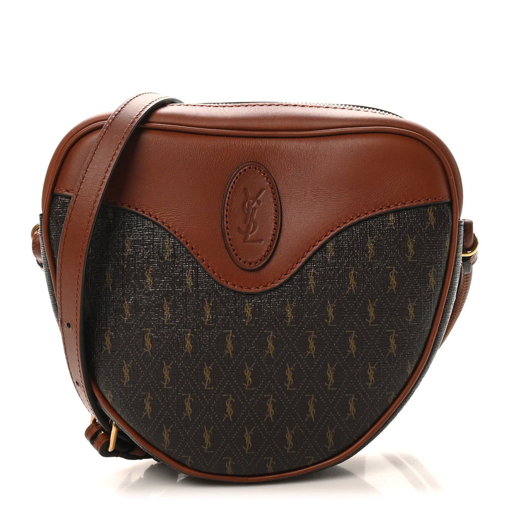 Canvas Smooth Calfskin Le Monogramme Coeur Crossbody Chestnut