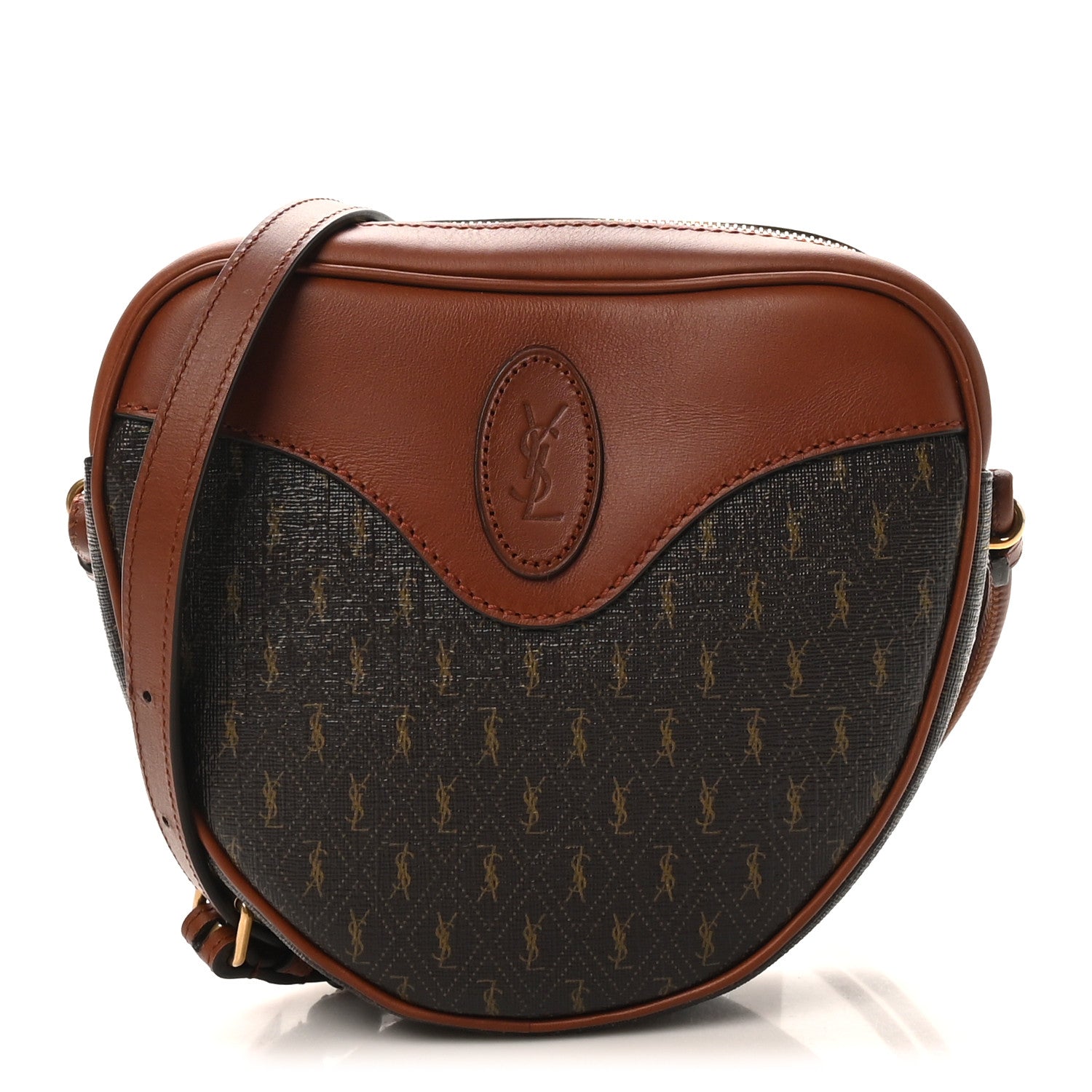 Canvas Smooth Calfskin Le Monogramme Coeur Crossbody Chestnut