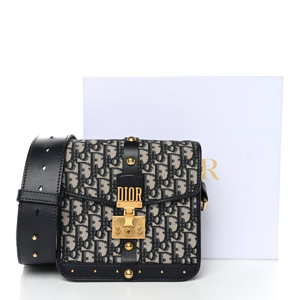 Oblique Square DiorAddict Flap Navy Blue