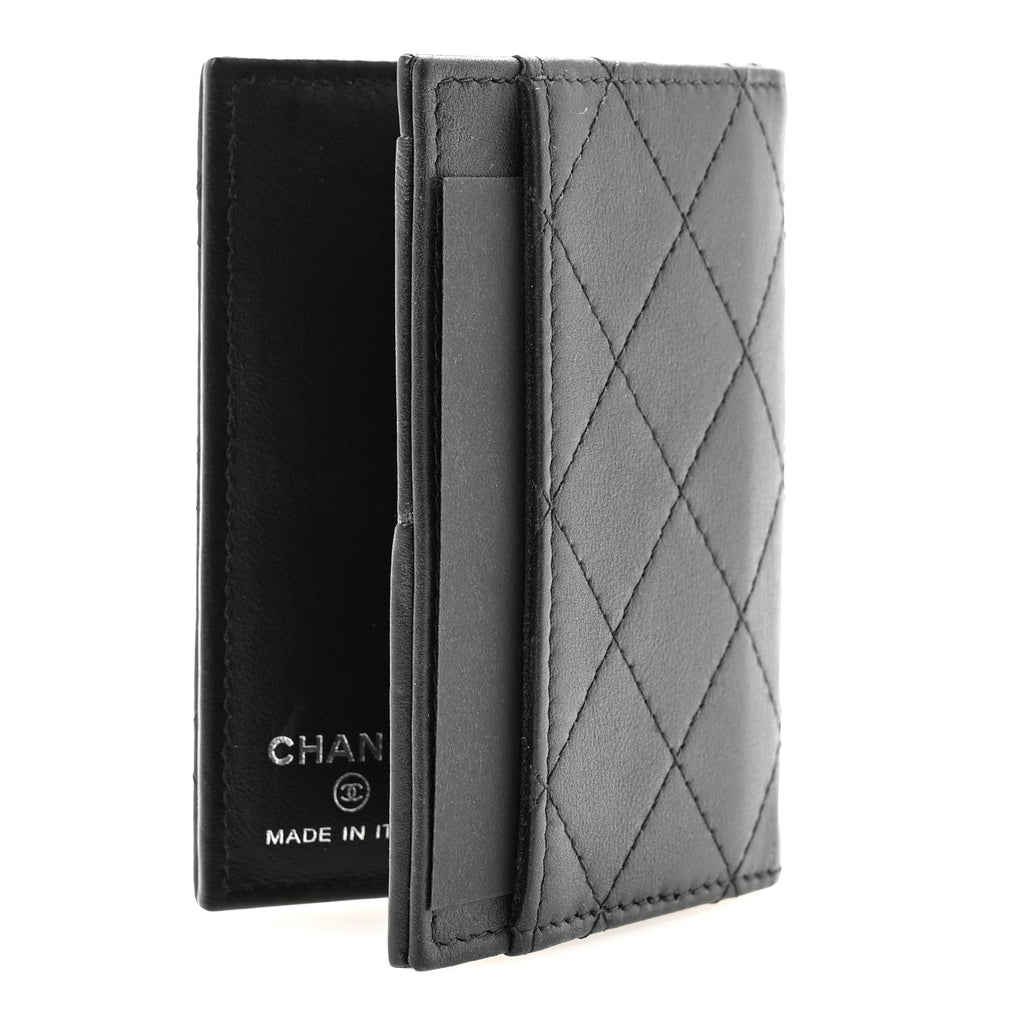 Calfskin Quilted  Holder Wallet So Black