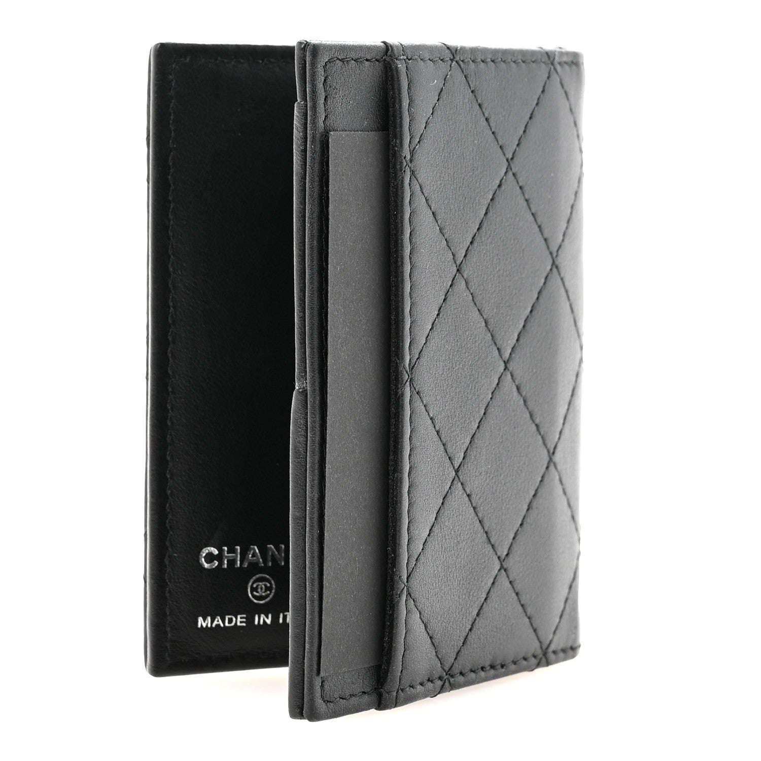 Calfskin Quilted  Holder Wallet So Black