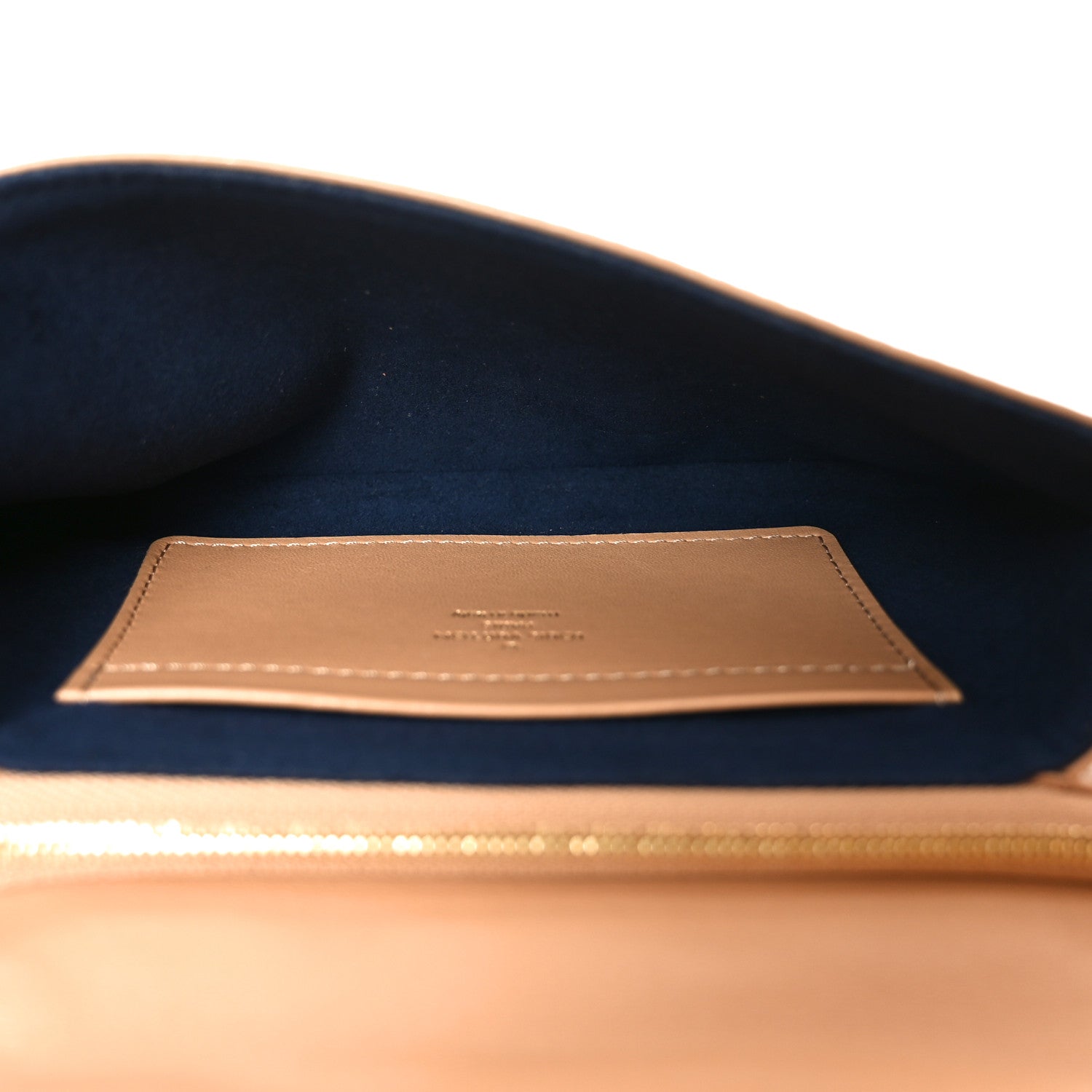Lambskin Embossed Monogram Pochette Coussin Camel